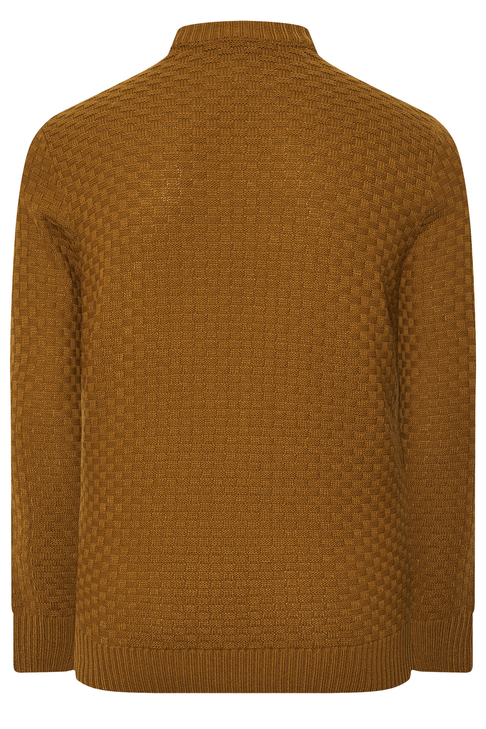 BadRhino Big & Tall Brown Textured Crew Neck Knitted Jumper | BadRhino 7