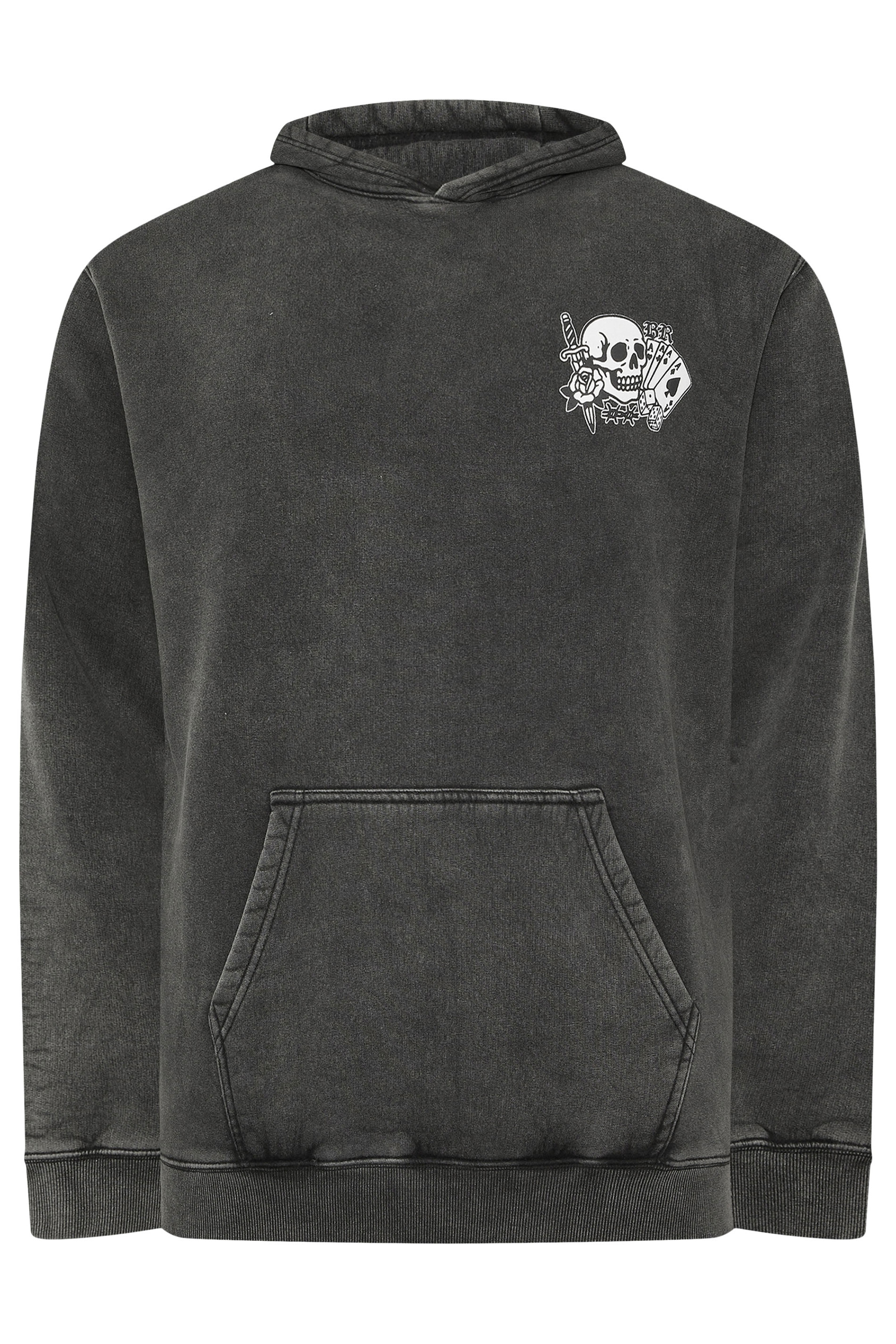 BadRhino Big & Tall Black Sun Bleached Tattoo Graphic Hoodie | BadRhino 6
