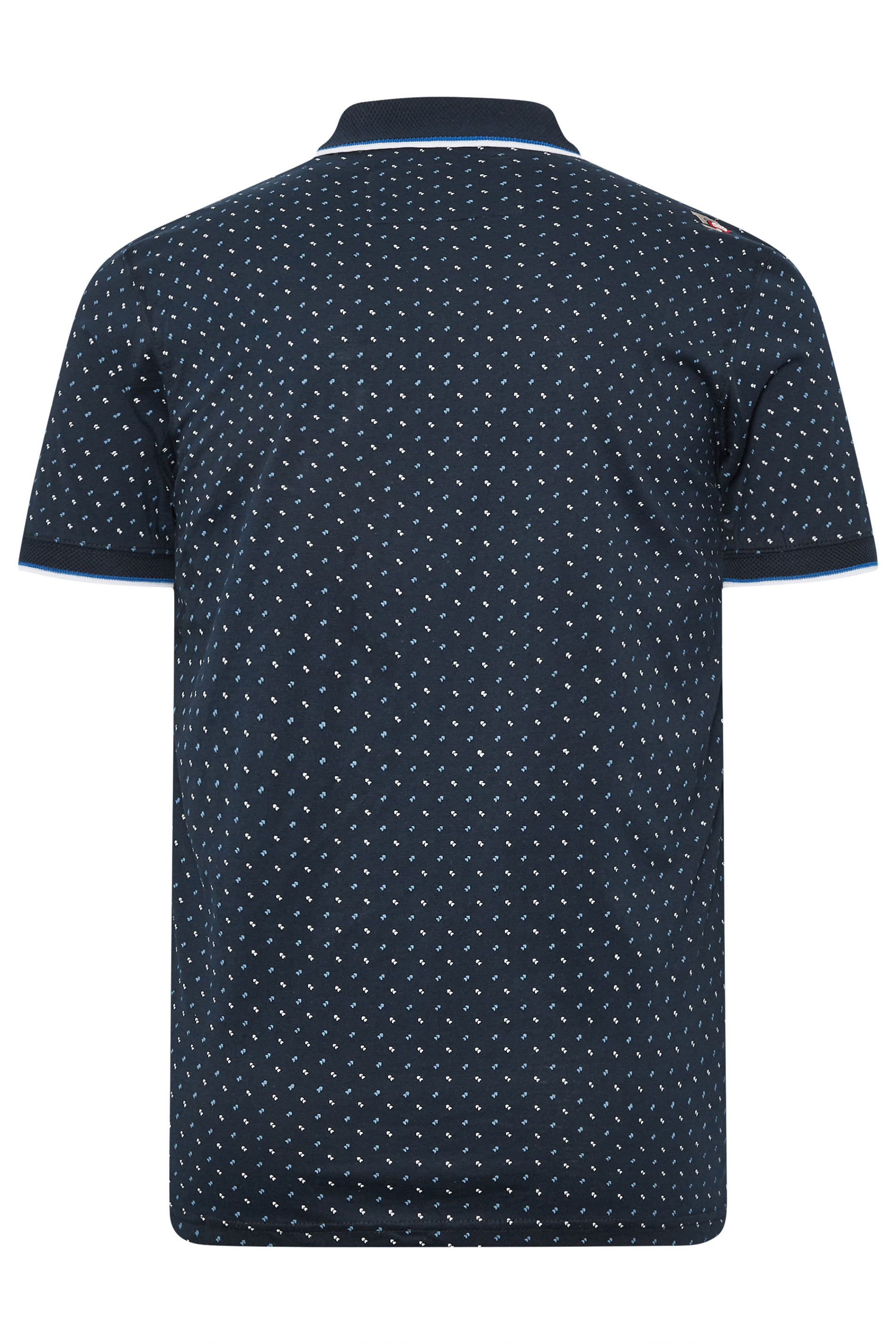 D555 Big & Tall Navy Blue Jersey Jacquard Polo Shirt | BadRhino 4