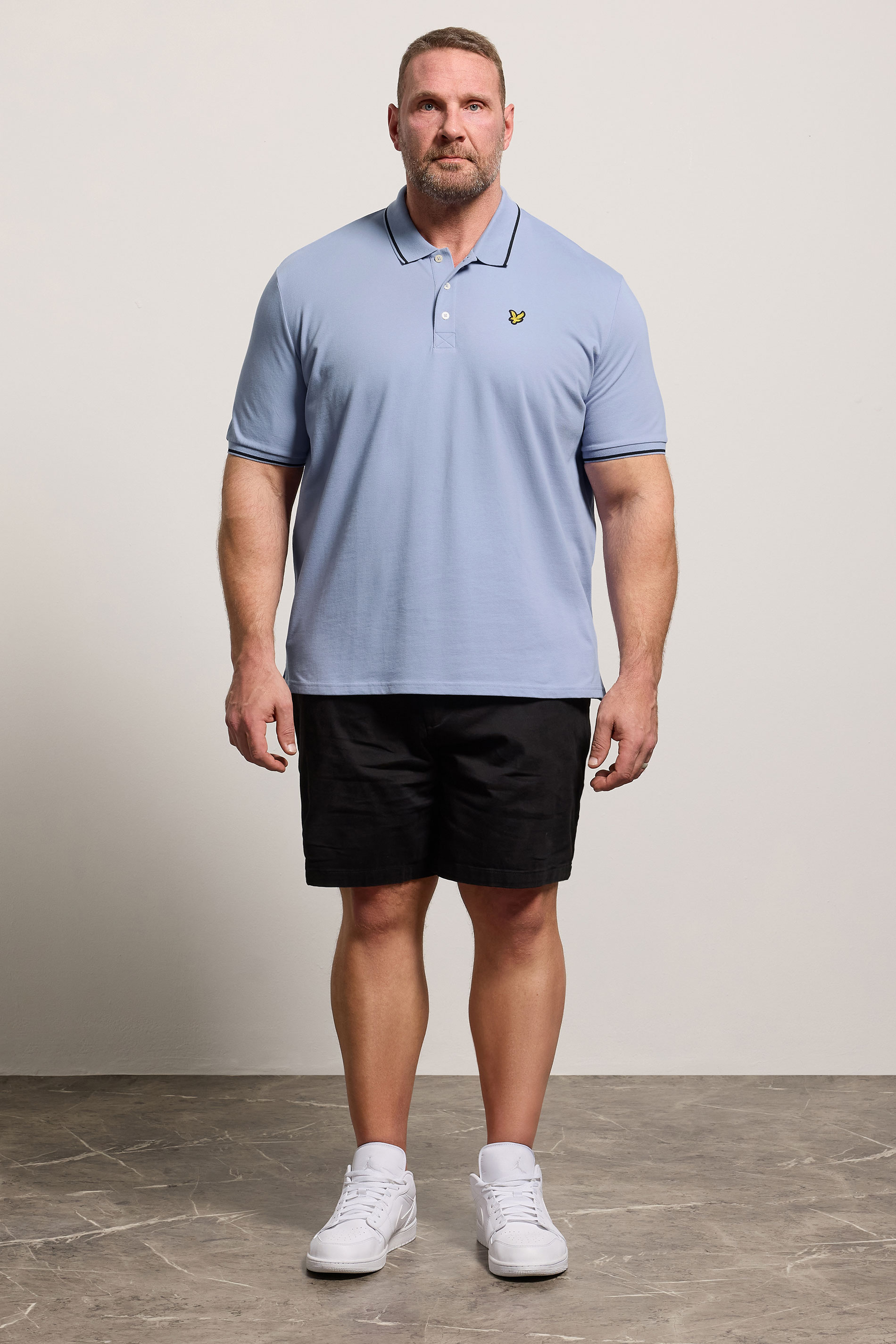 LYLE & SCOTT Big & Tall Bubble Blue Tipped Polo Shirt | BadRhino 1