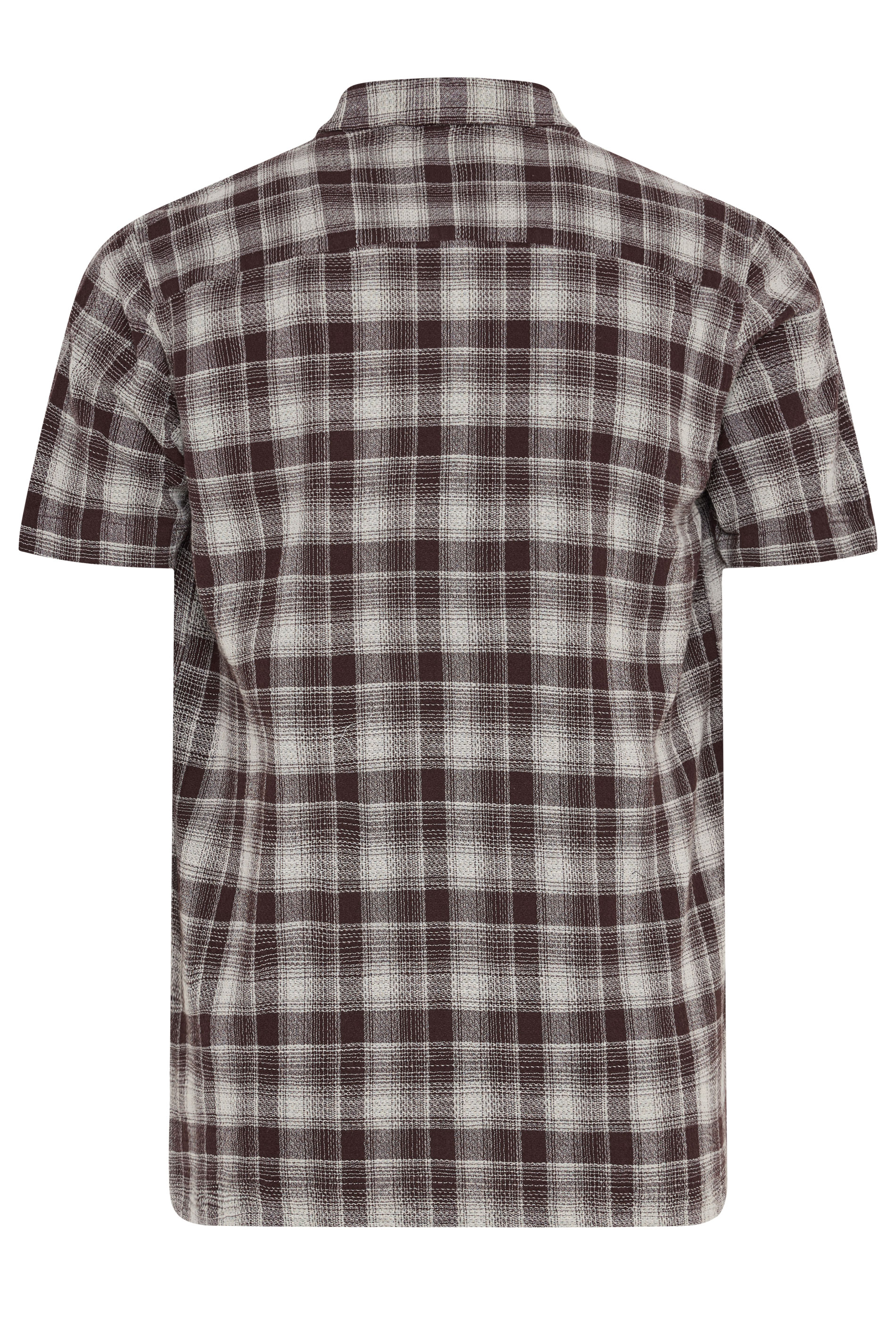 BadRhino Big & Tall Brown Check Stripe Short Sleeve Shirt | BadRhino 6