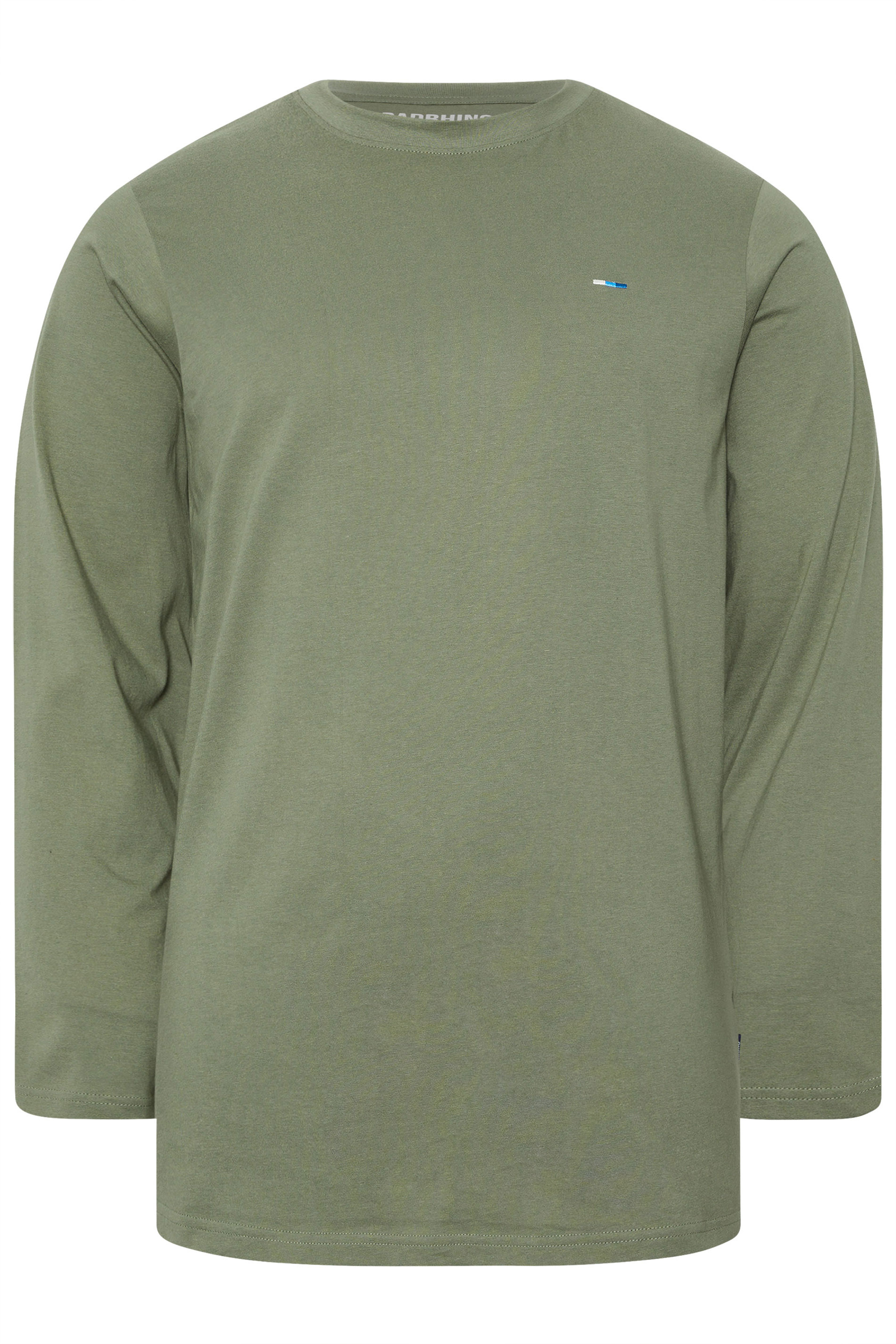 BadRhino Big & Tall Sage Green Long Sleeve Plain T-shirt | BadRhino 1