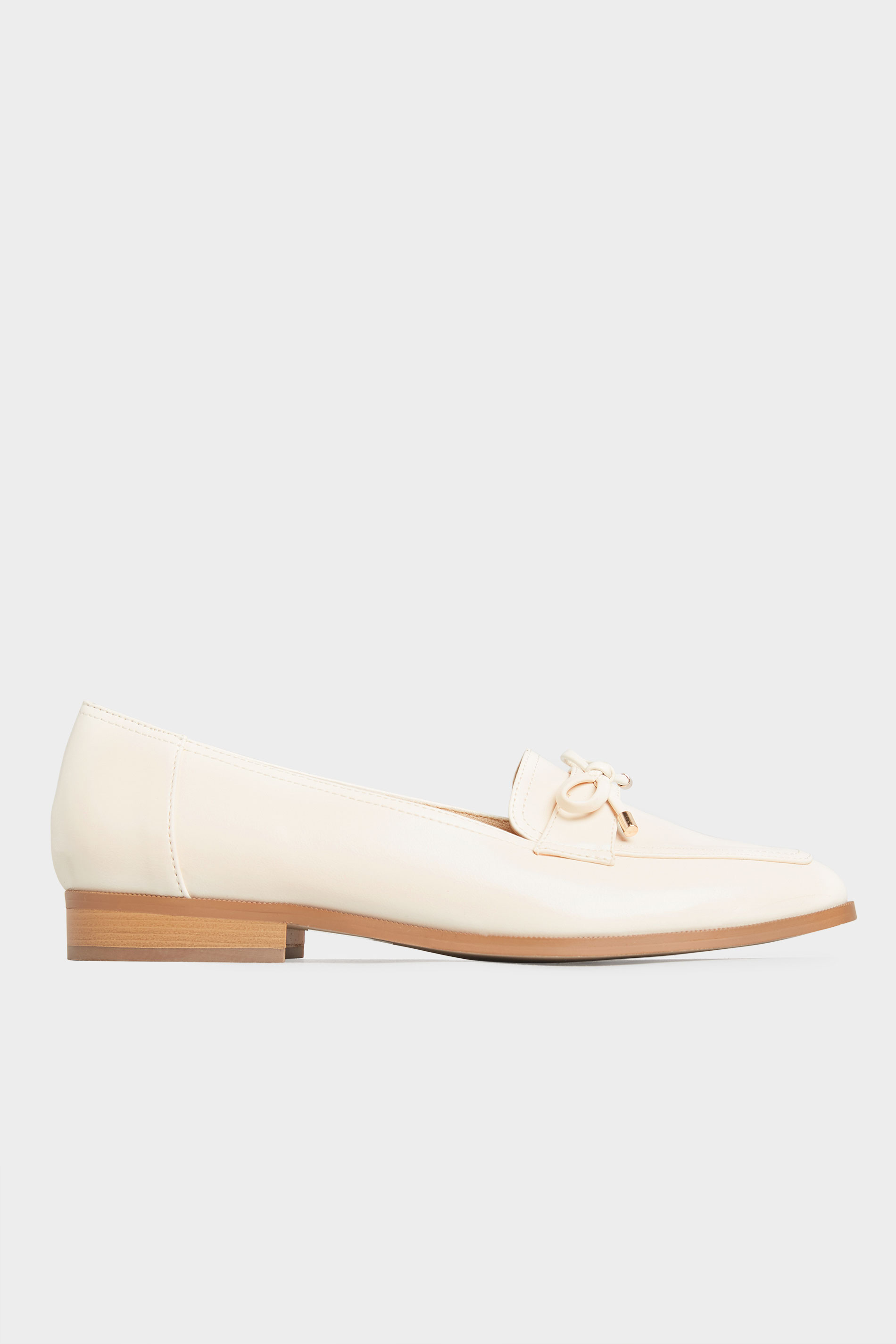LTS White Bow Trim Loafers In Standard Fit | Long Tall Sally 3