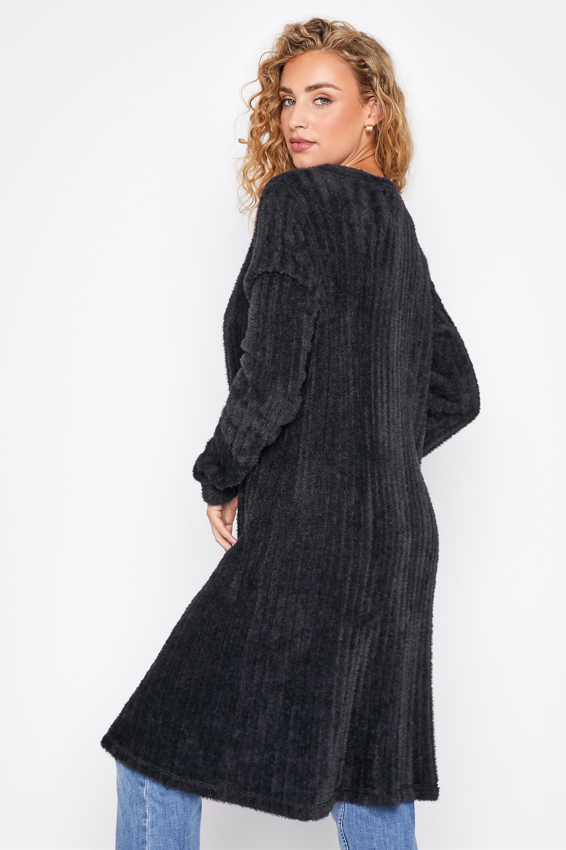 LTS Tall Women's Navy Blue Ribbed Cardigan | Long Tall Sally 3
