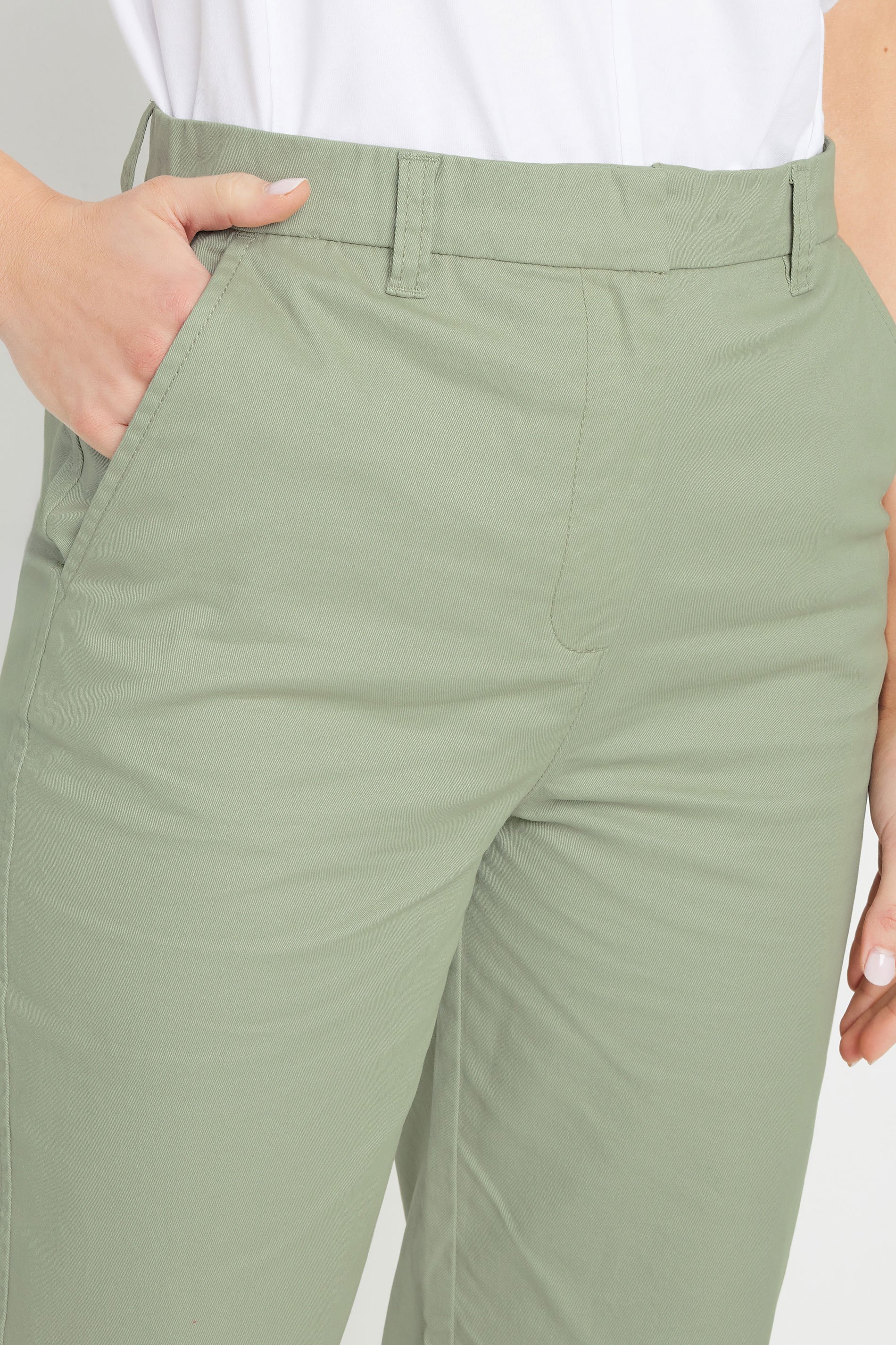 LTS Tall Sage Green Cotton Chino Jeans | Long Tall Sally 4