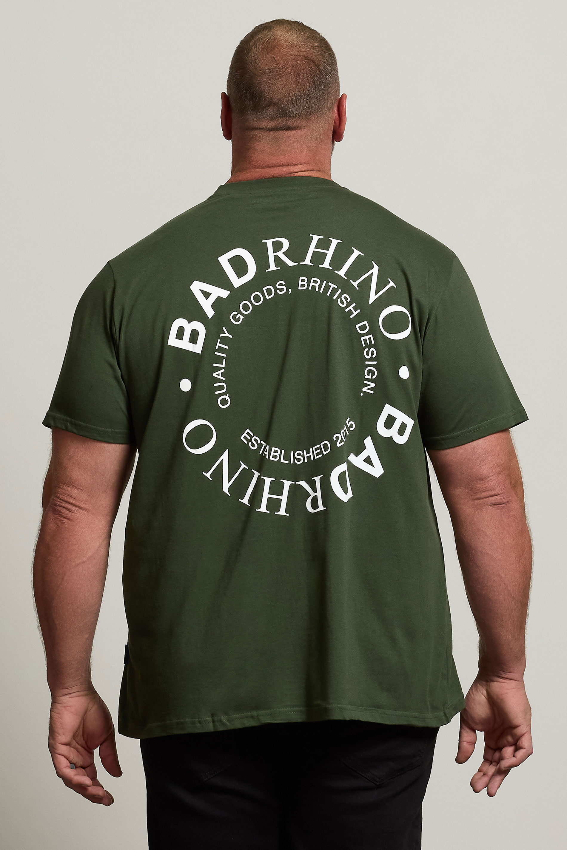 BadRhino Big & Tall Dark Green Circle Logo T-Shirt | BadRhino 3