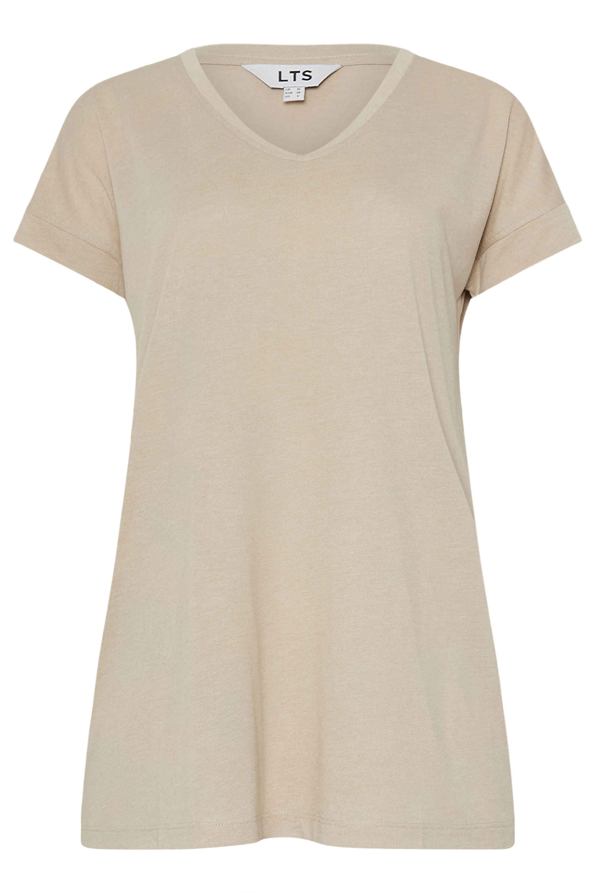 LTS PREMIUM Tall 2 PACK Khaki Green & Stone Brown V-Neck Modal T-Shirts | Long Tall Sally 9