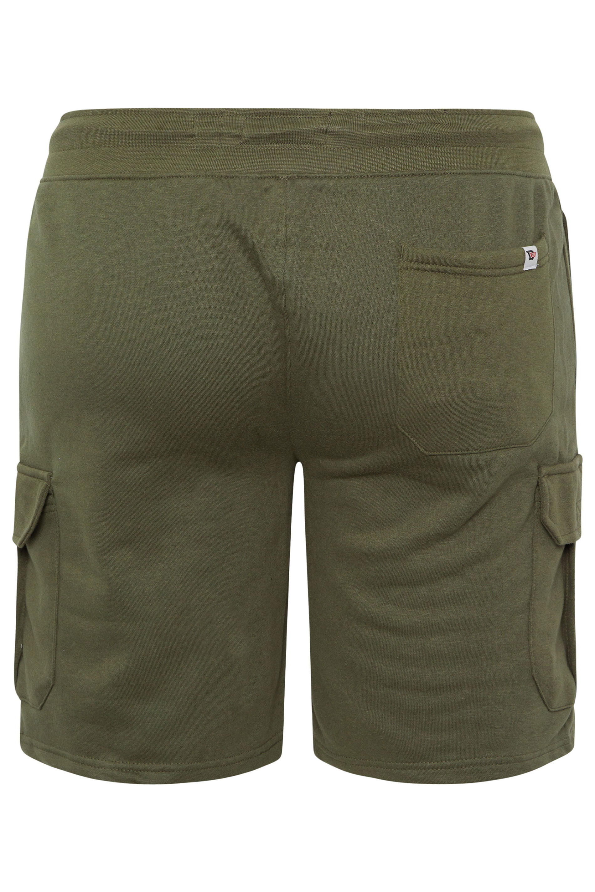 D555 Big & Tall Khaki Green Fleece Lined Cargo Shorts | BadRhino 4