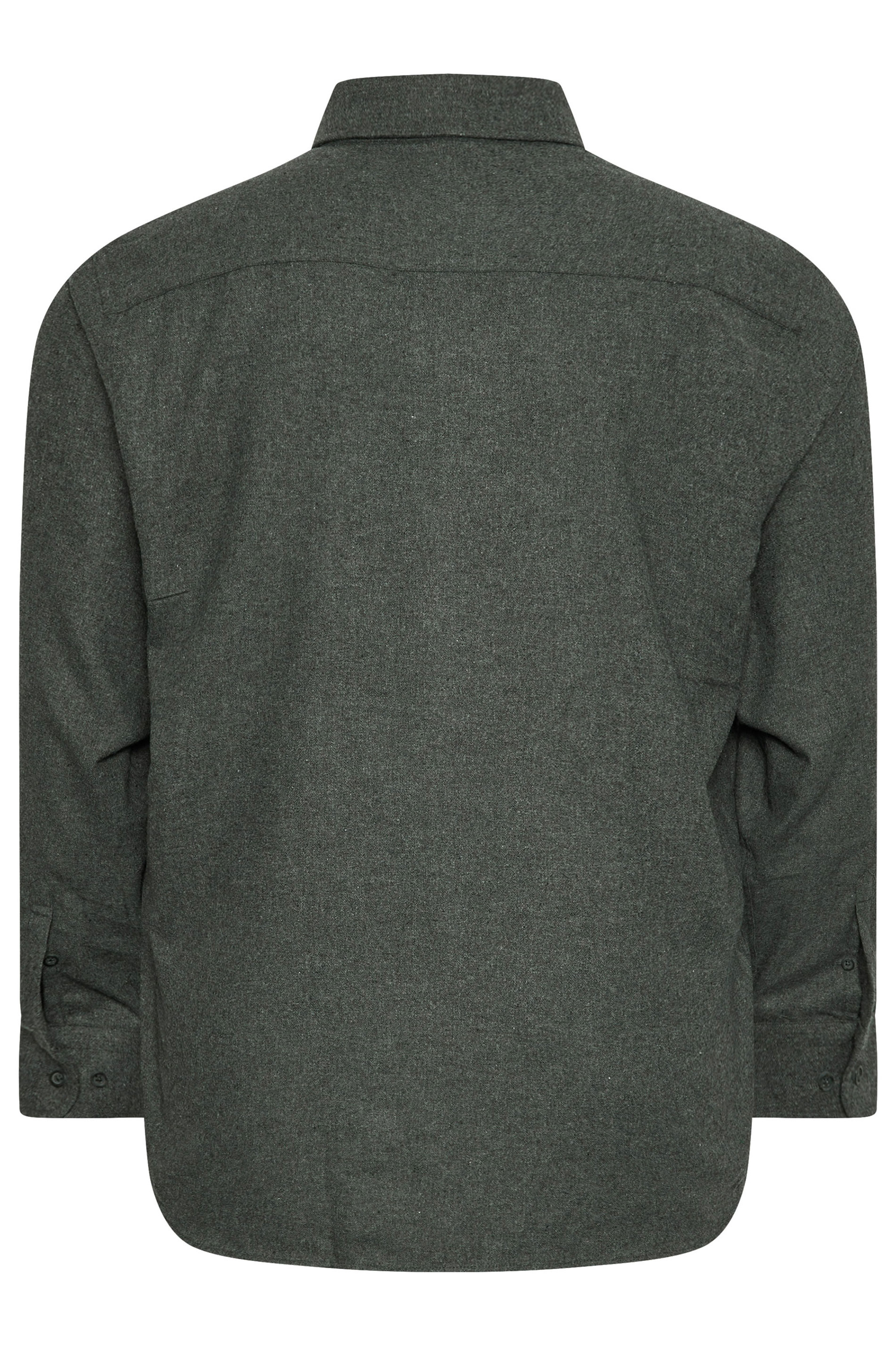 KAM Big & Tall Charcoal Herringbone Flannel Shirt | BadRhino 4