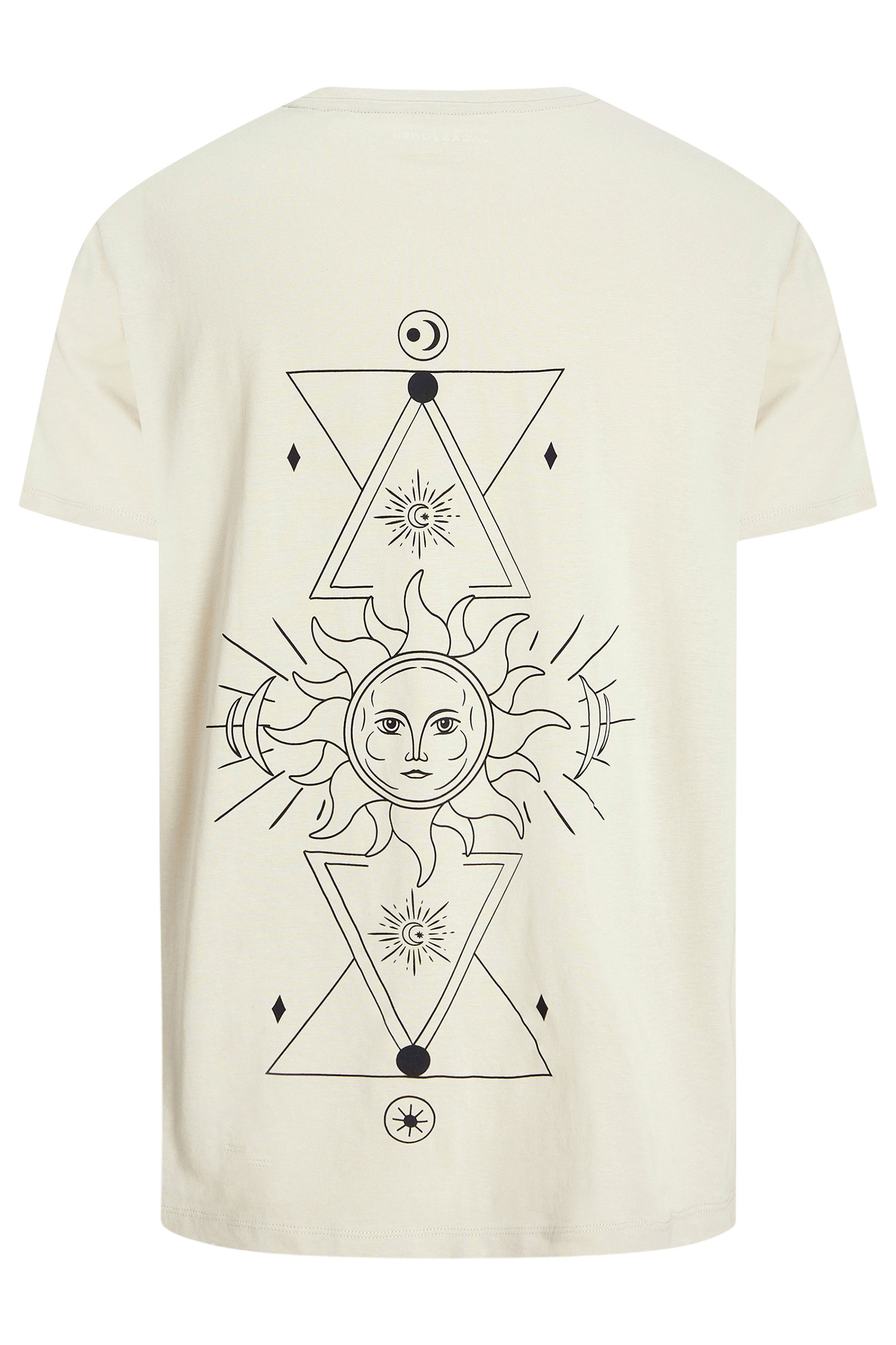 JACK & JONES Big & Tall Moonbeam White 'Astrology Sun' Print T-Shirt | BadRhino 5