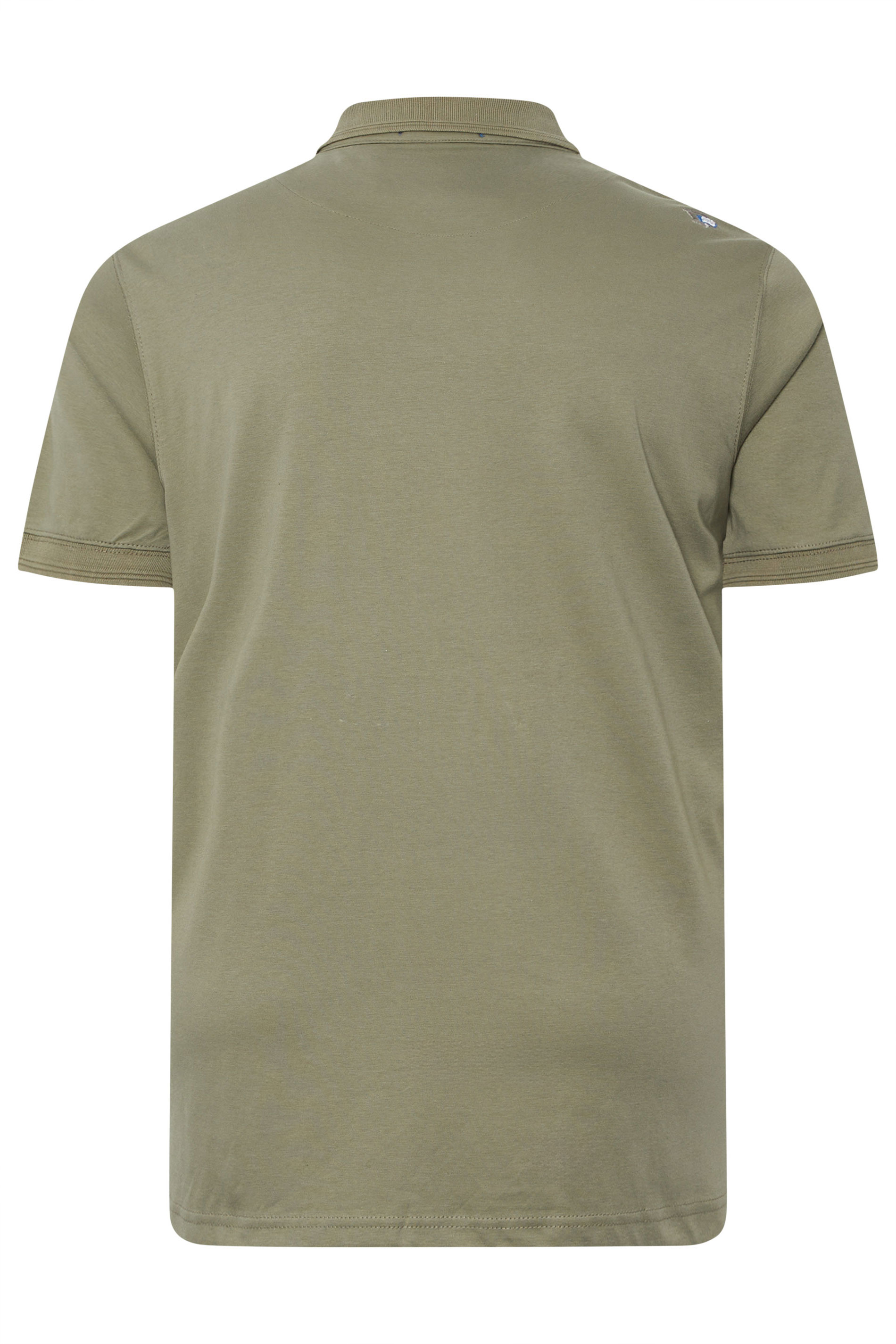 D555 Big & Tall Khaki Green Jacquard Knitted Panel Polo Shirt | BadRhino 4