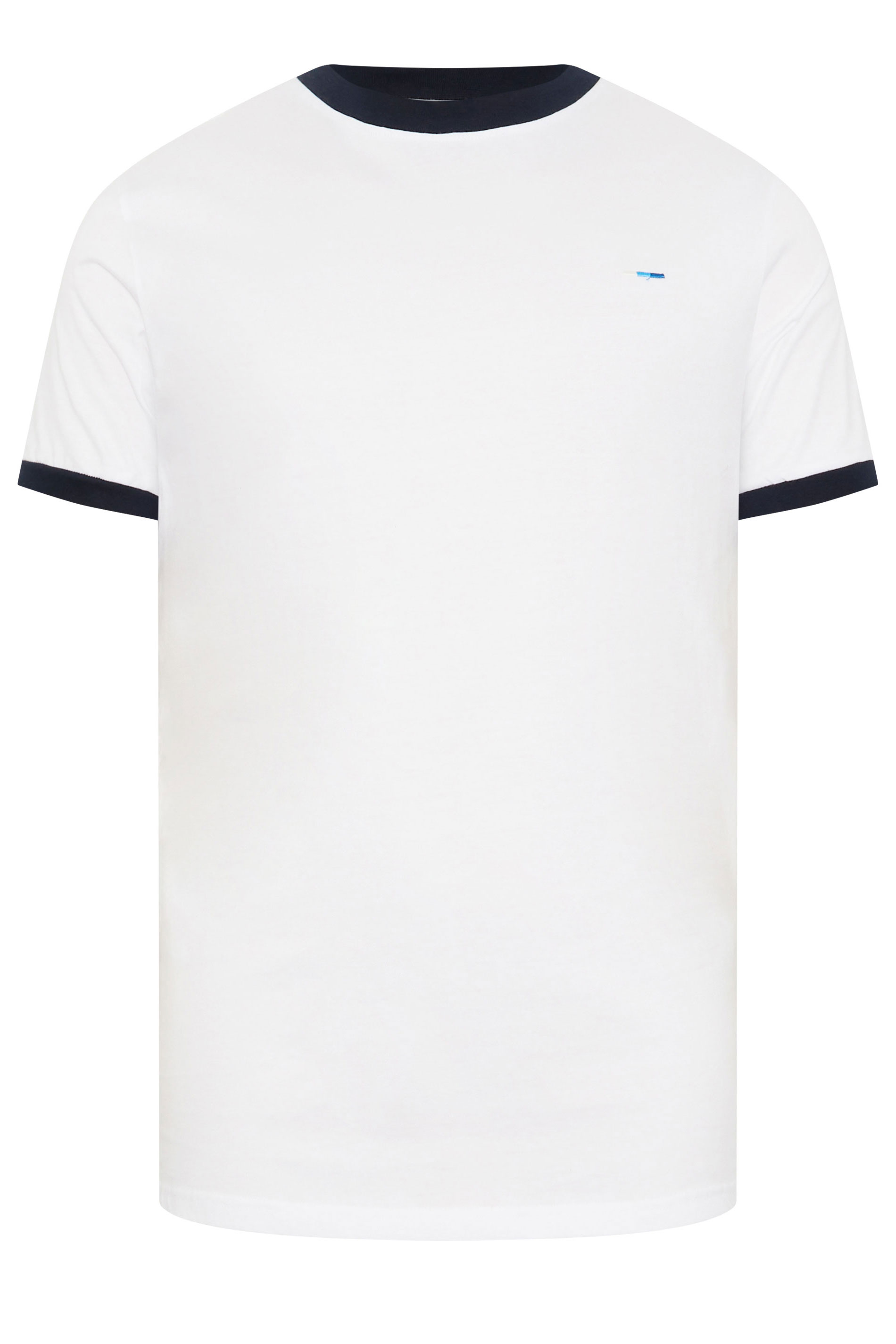 BadRhino Big & Tall White Extra Long Ringer T-Shirt | BadRhino 5