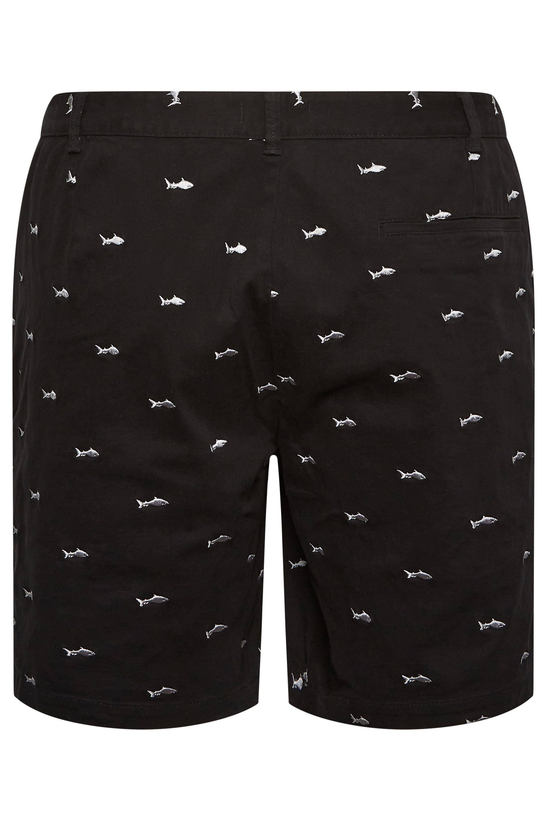 BadRhino Big & Tall Black Shark Embroidered Stretch Chino Shorts | BadRhino 5