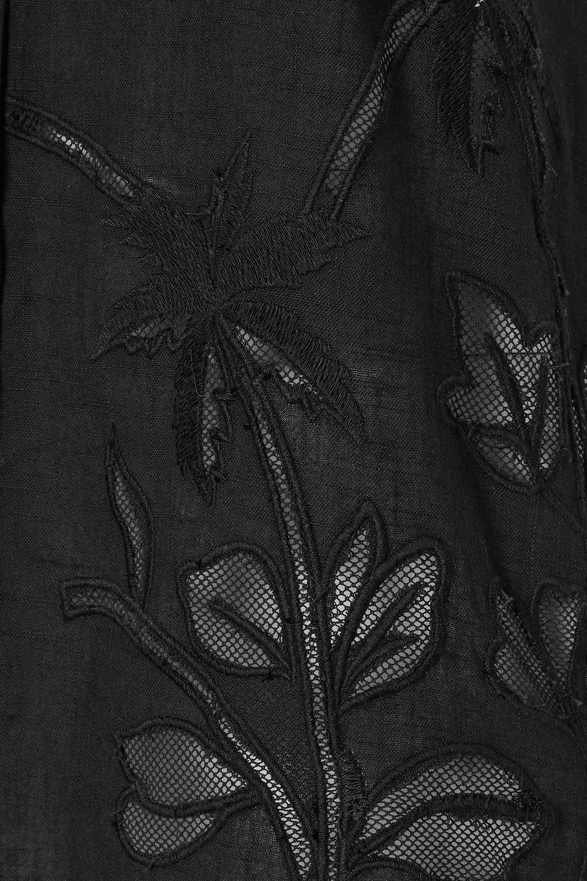 LTS Tall Black Cotton Embroidered Hemline Shirt | Long Tall Sally 6