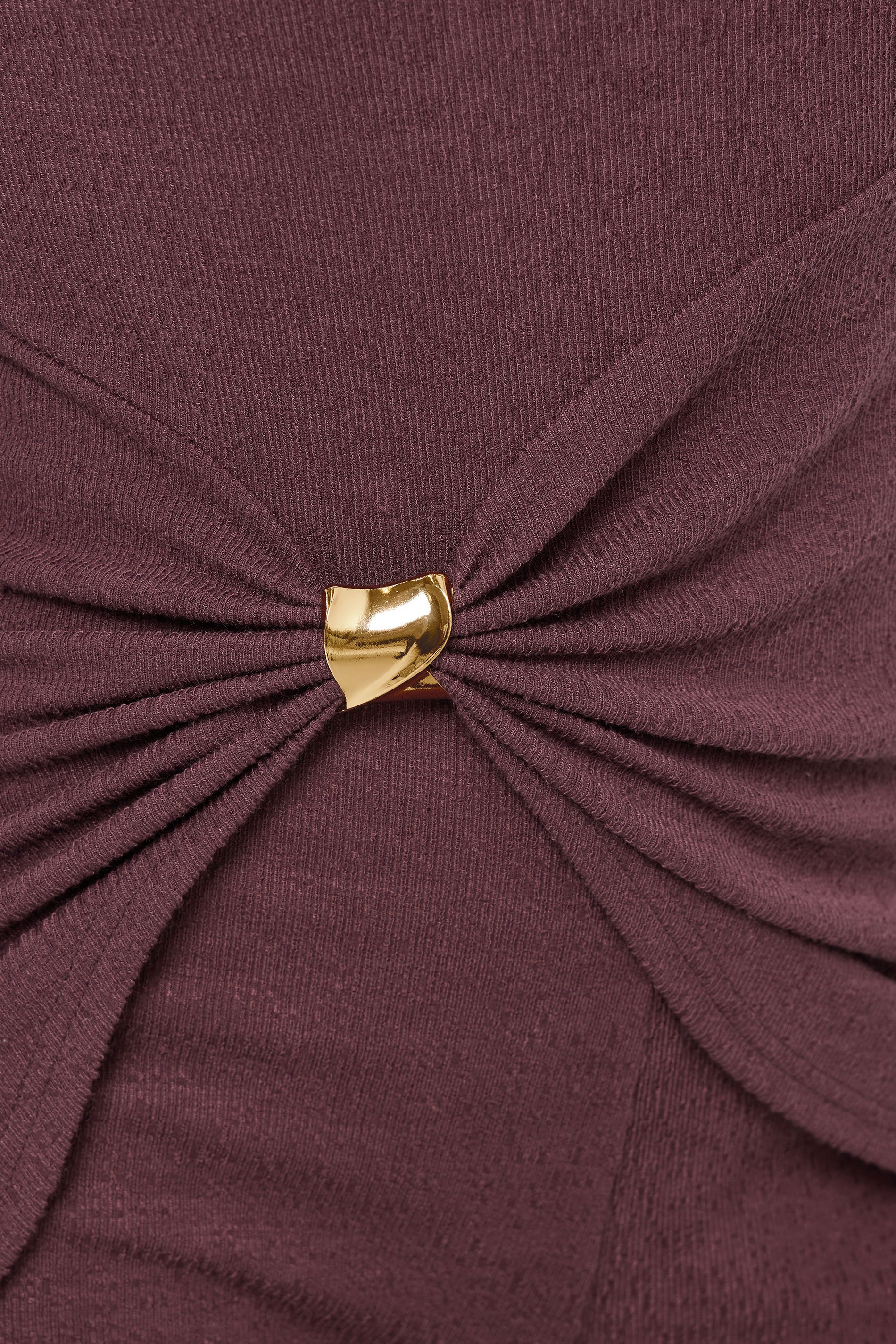 LTS Tall Women's Berry Red Metal Trim Textured Top | Long Tall Sally 4