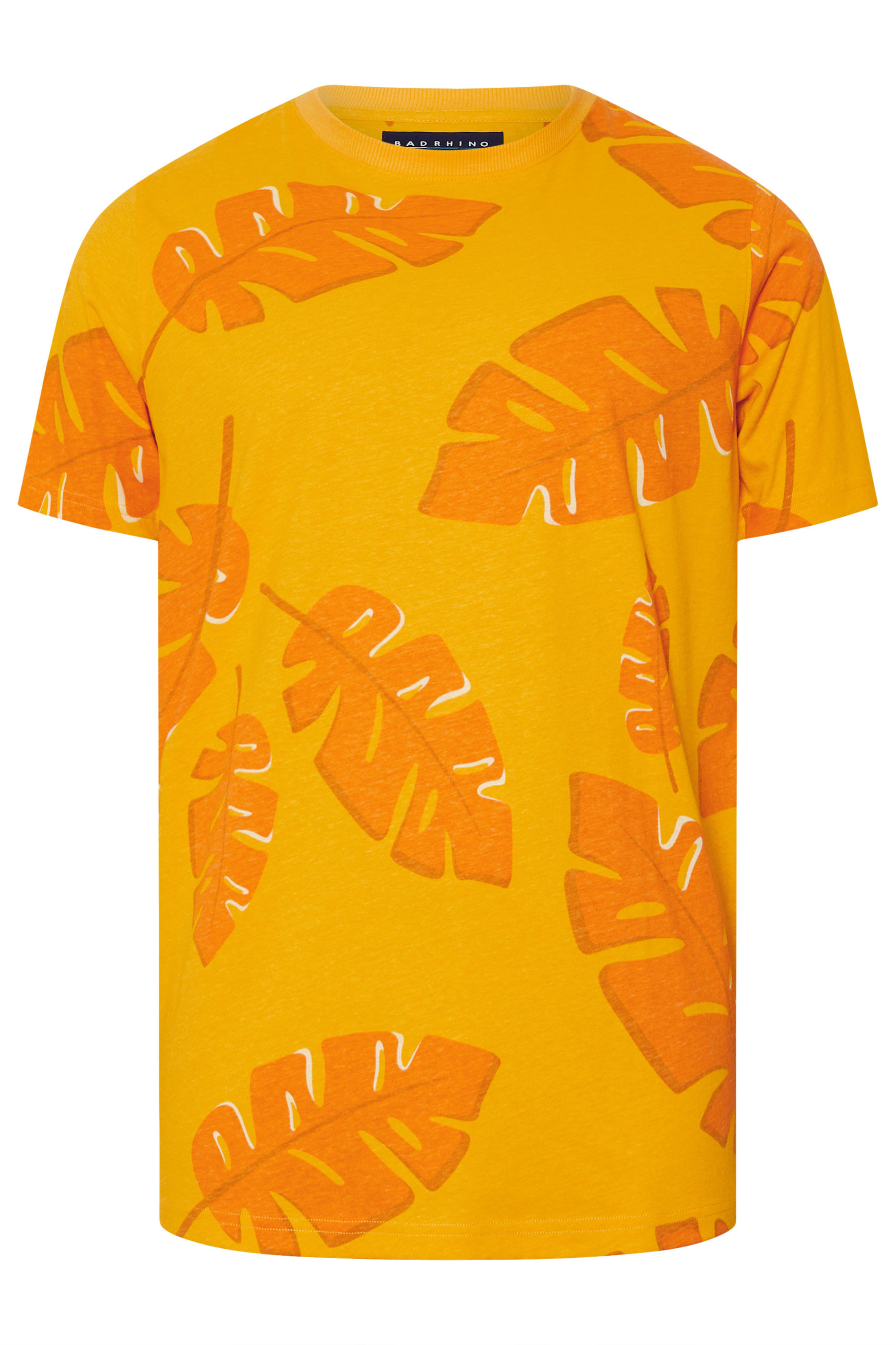 BadRhino Big & Tall Yellow Leaf Printed T-Shirt | BadRhino 7