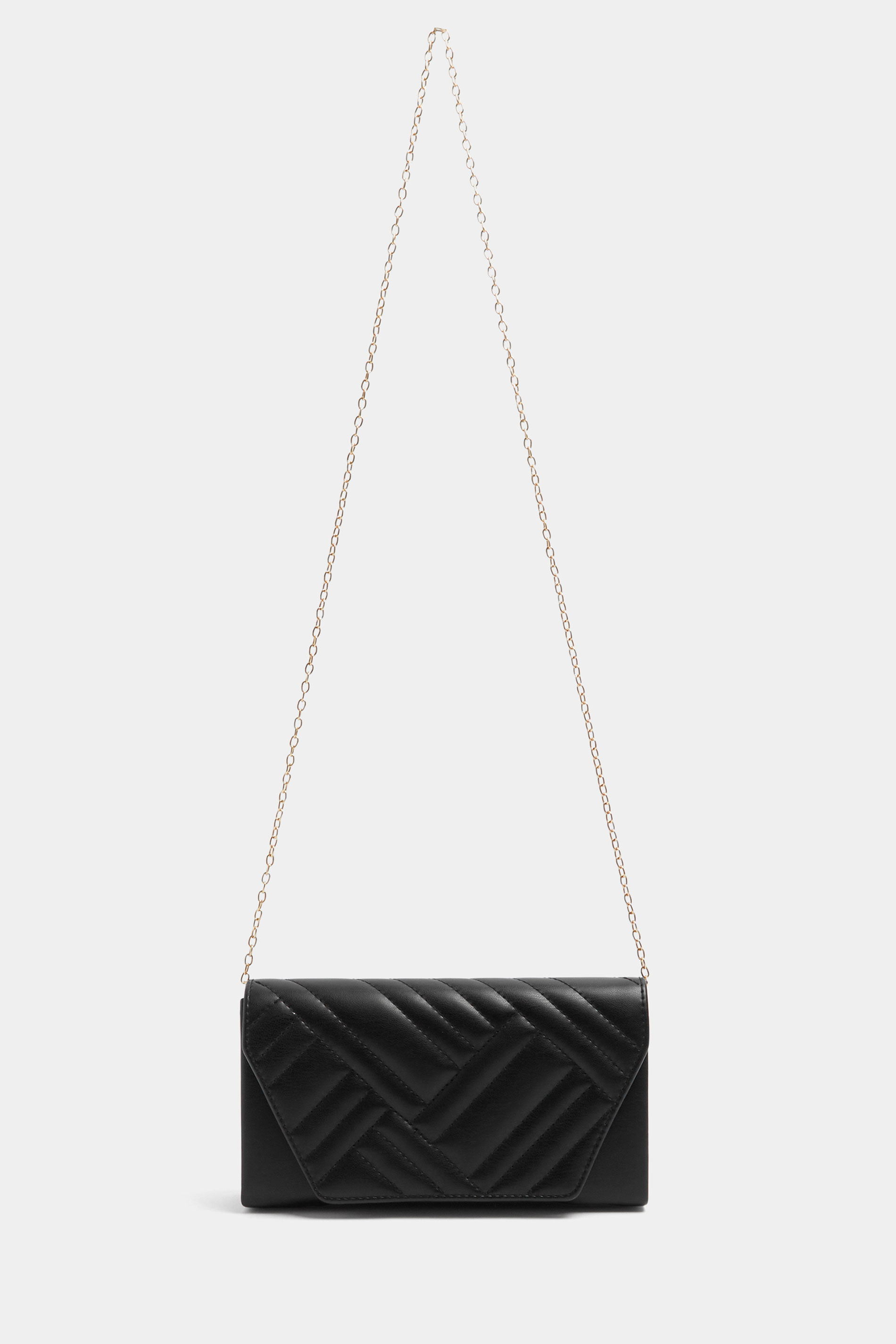 Black Chevron Clutch Bag | Yours Clothing 4