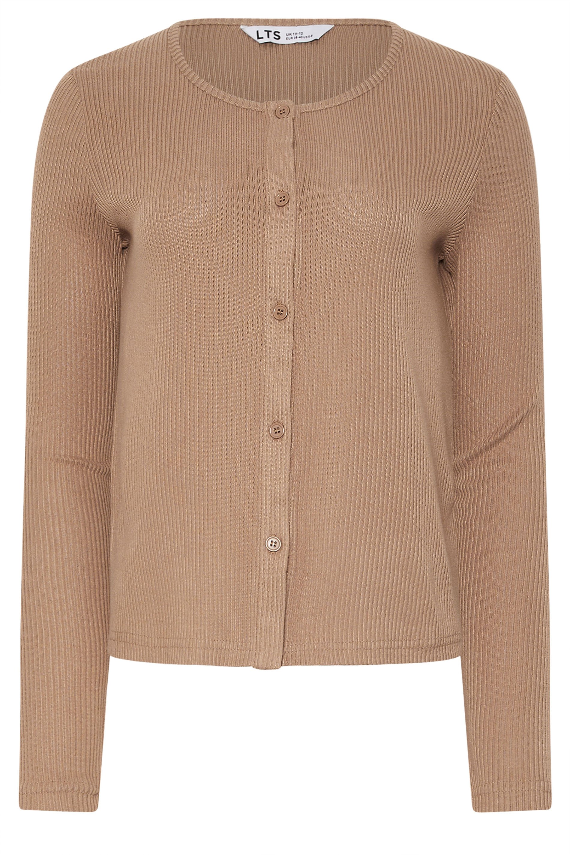 LTS Tall Women's Camel Brown Ribbed Cardigan | Long Tall Sally 5