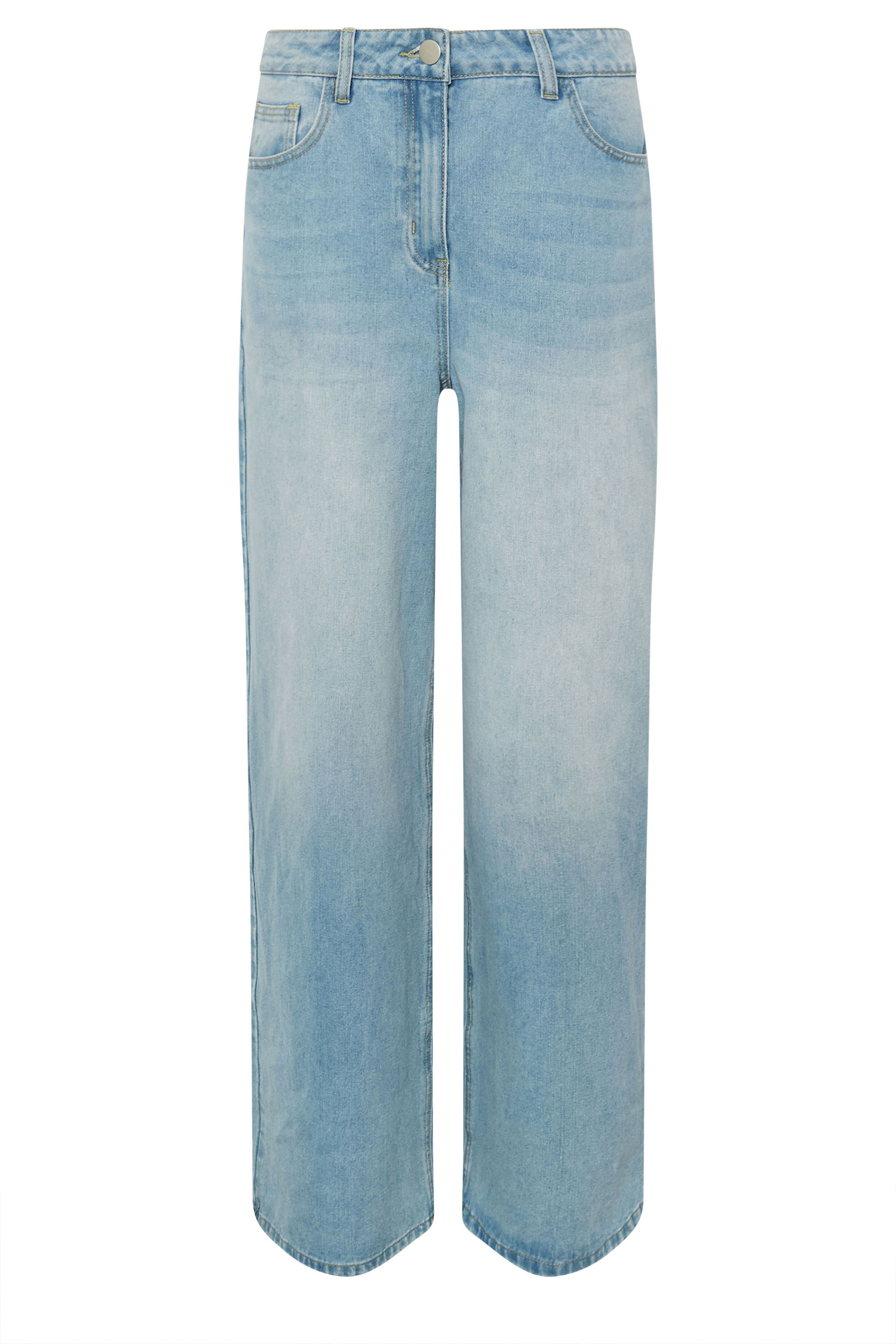 LTS Tall Blue Light Wash Wide Leg Palazzo Jeans | Long Tall Sally 6