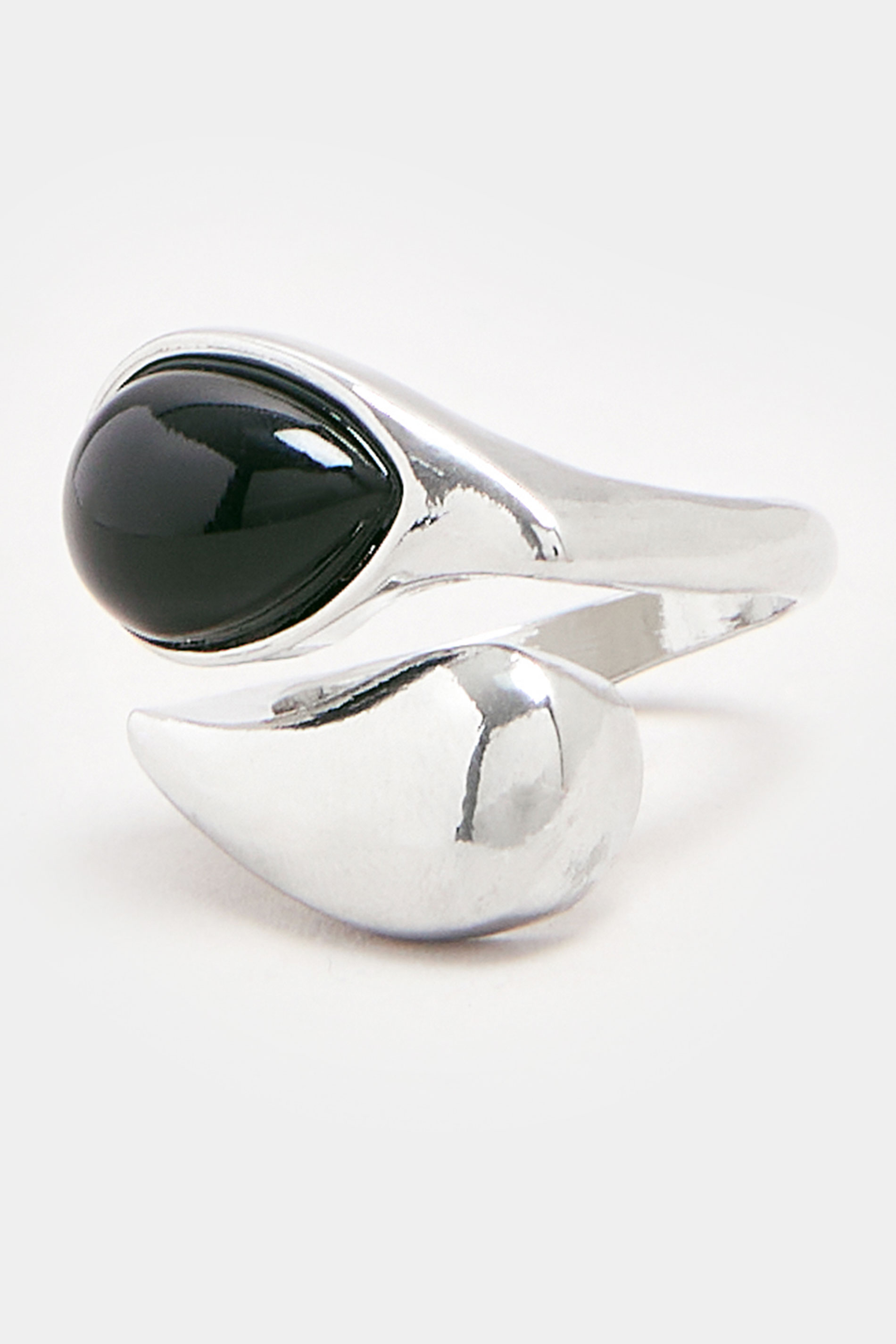 Silver Tone Stone Drop Ring | Yours Clothing 3