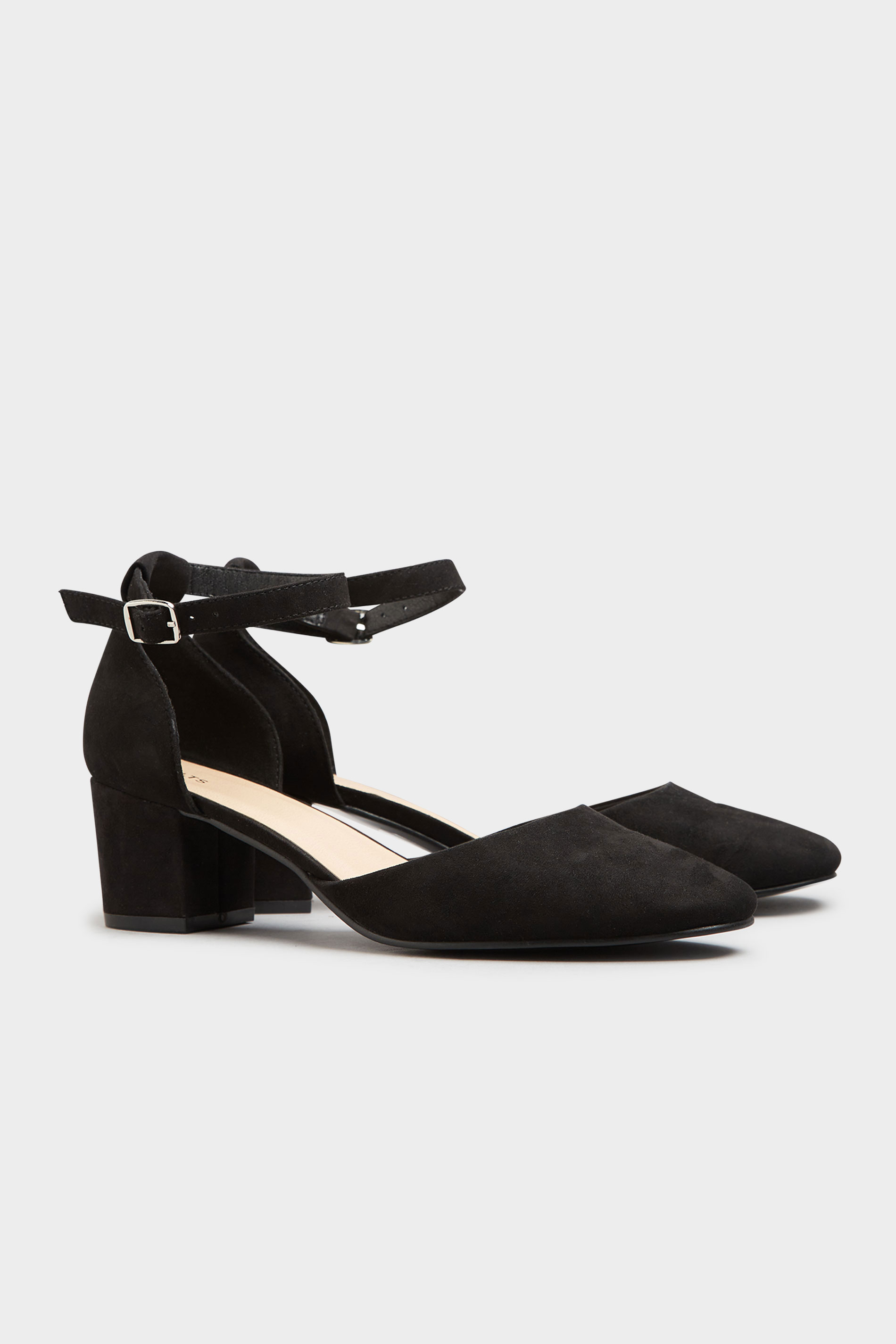 LTS Black Block Heel Court Shoes In Standard Fit | Long Tall Sally 2