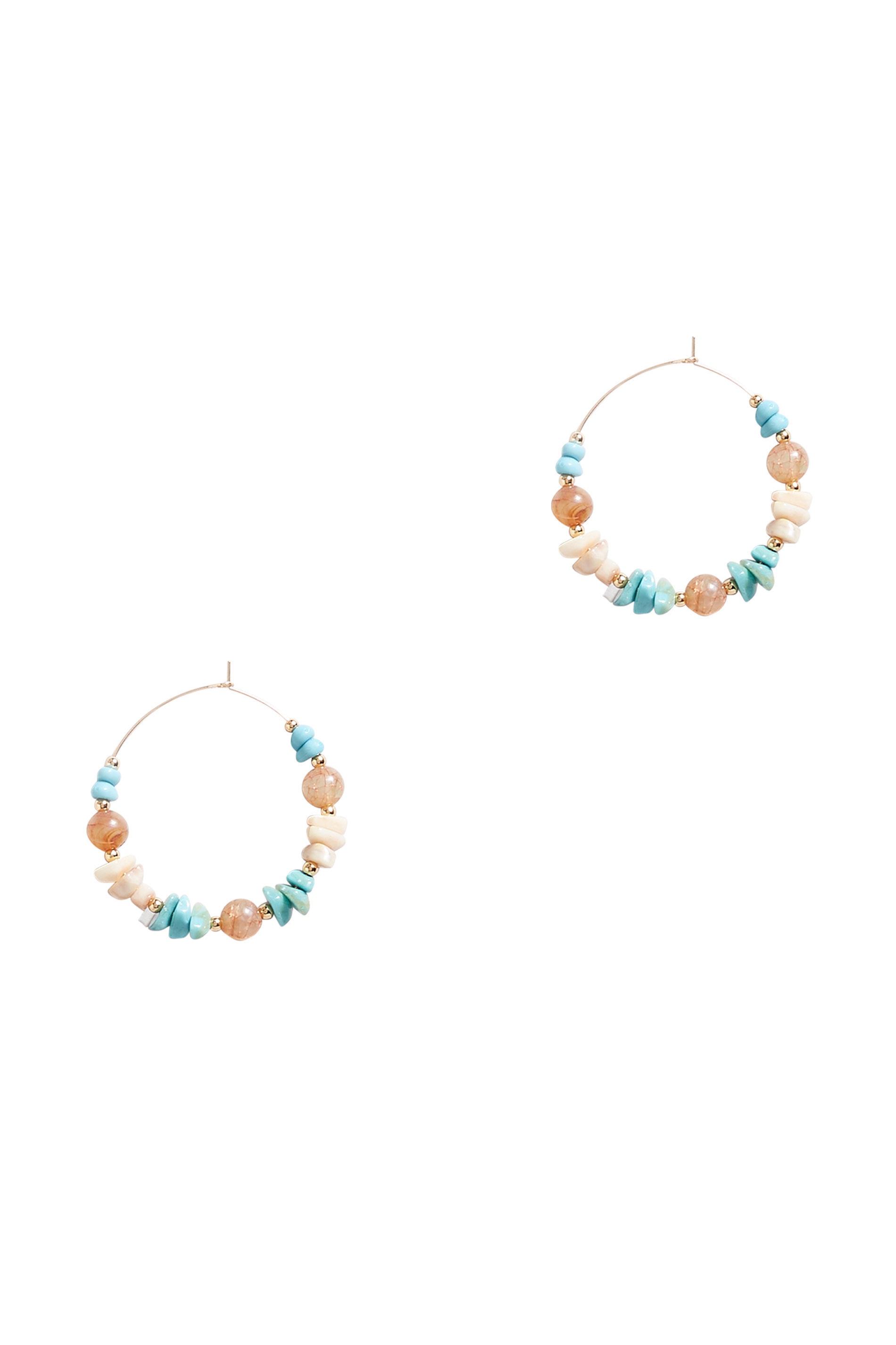 Gold Multi Stone Hoop Earrings | Yours Clothing 3