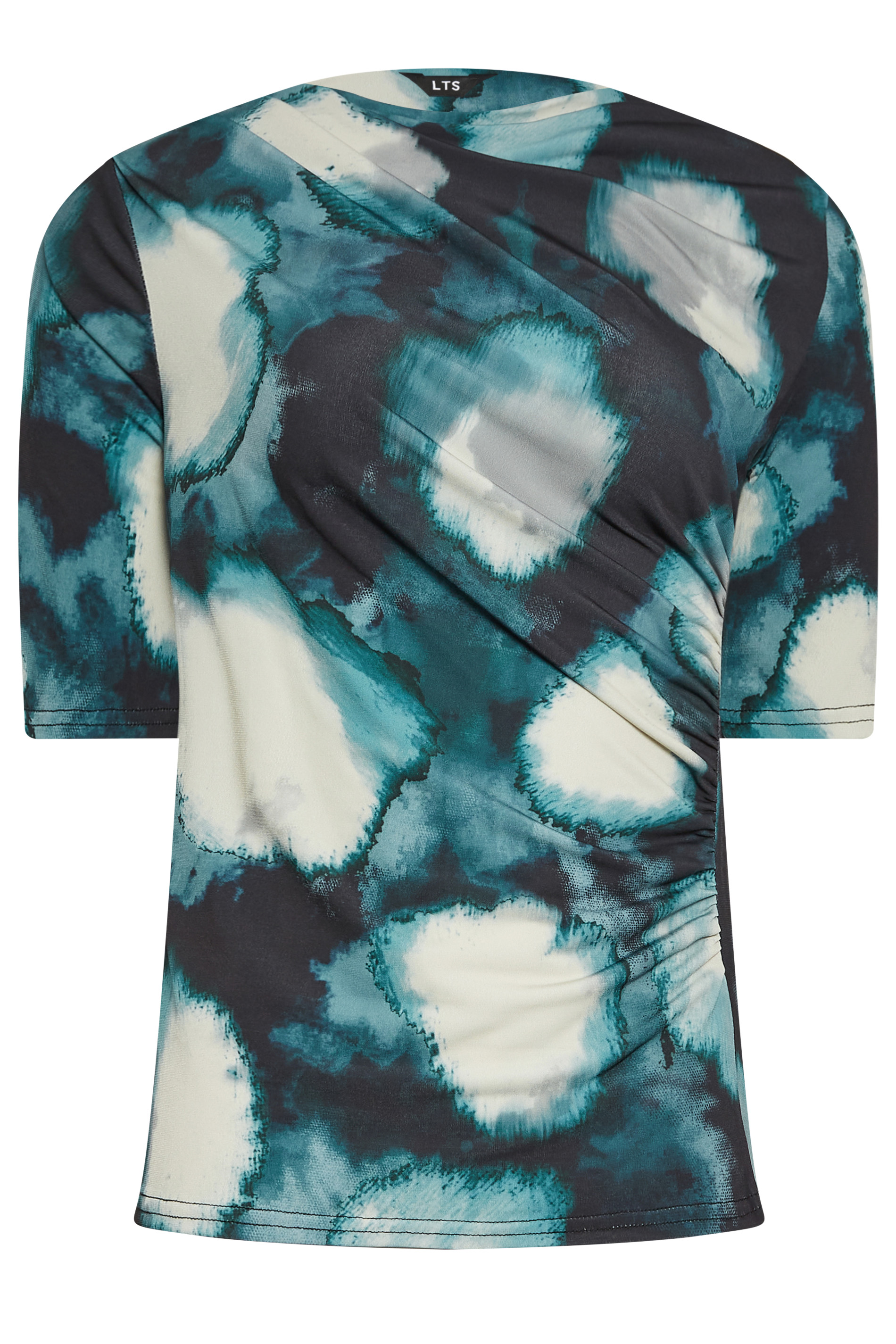 LTS Tall Women's Blue Ink Spot Draped Top | Long Tall Sally 6