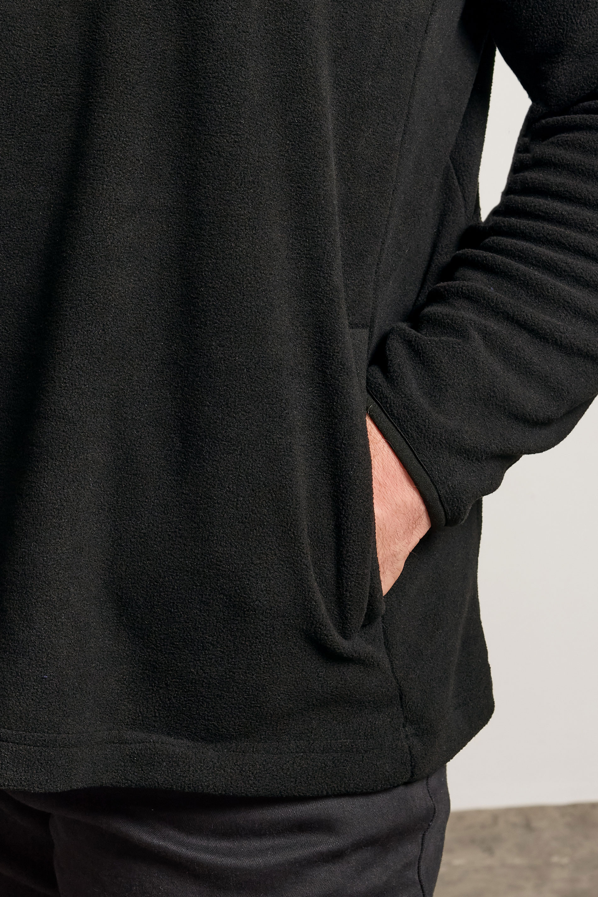 BadRhino Big & Tall Black Quarter Zip Quilted Fleece Jacket | BadRhino 4