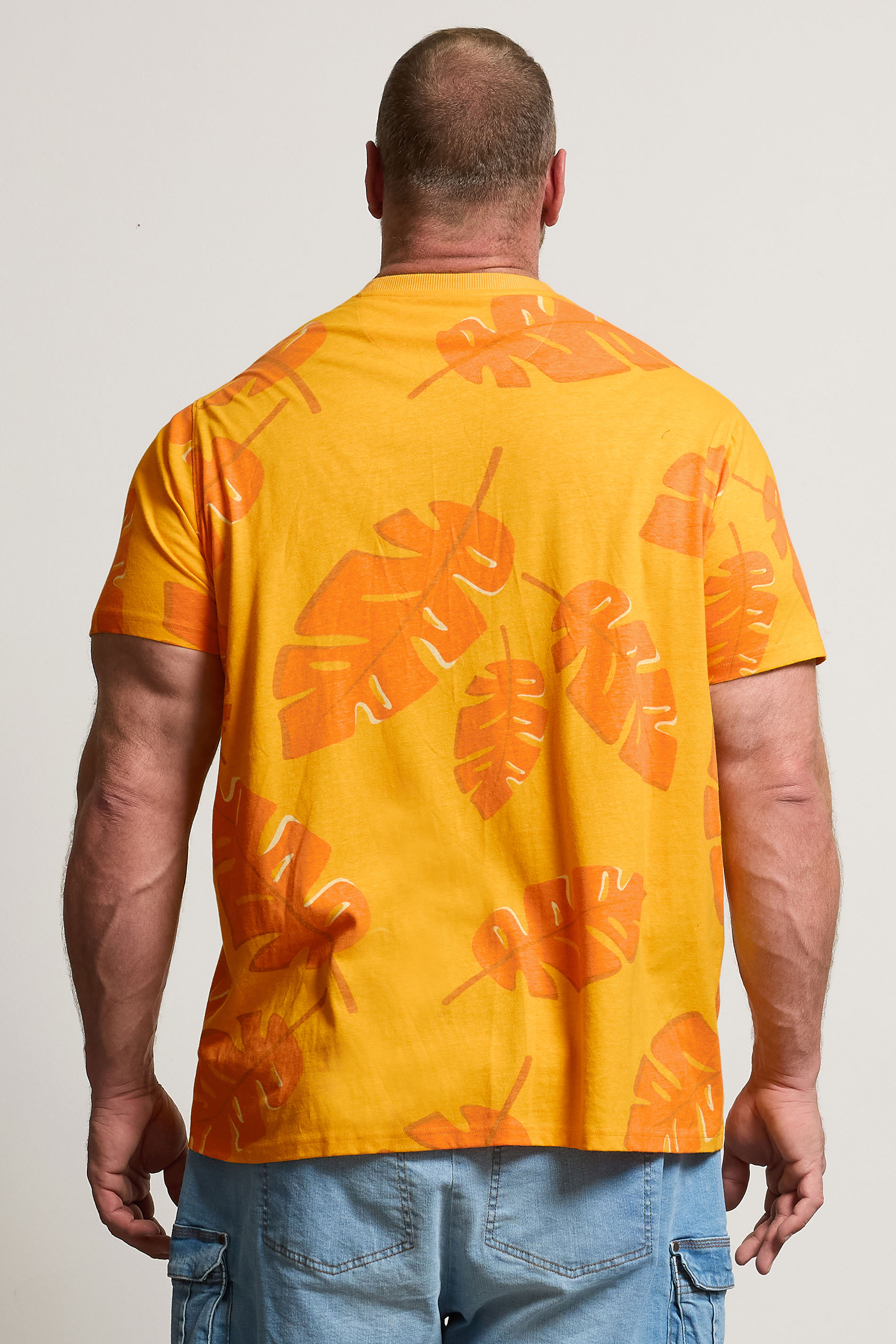 BadRhino Big & Tall Yellow Leaf Printed T-Shirt | BadRhino 4