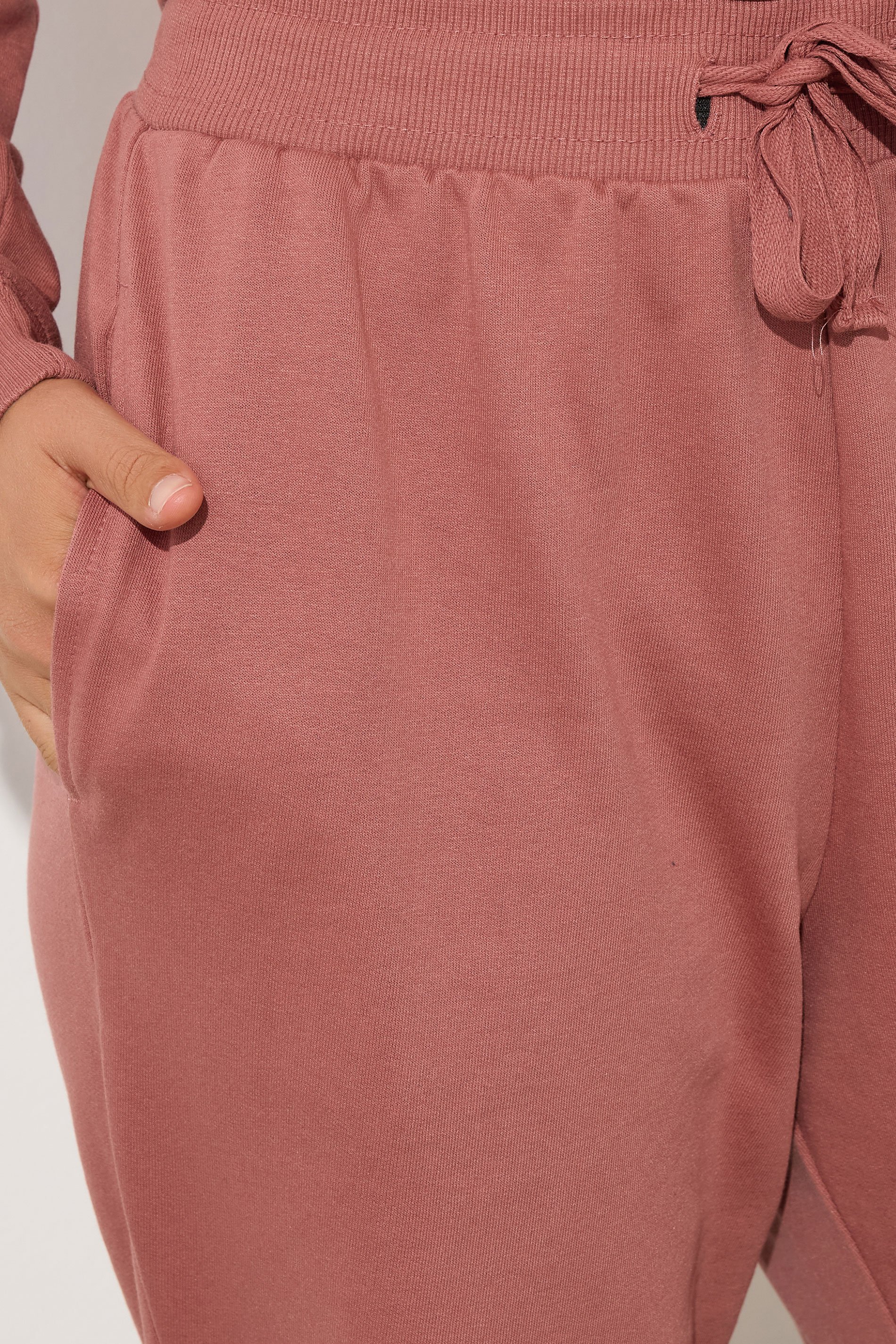 LTS Tall Coral Pink Jersey Drawcord Cuffed Joggers | Long Tall Sally 4