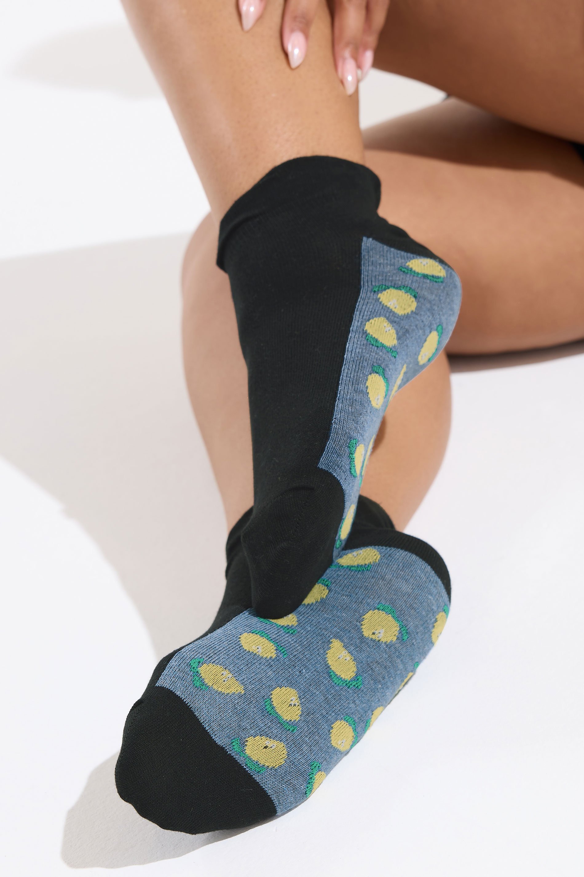 YOURS 4 PACK Plus Size Black Mixed Fruit Trainer Liner Socks | Yours Clothing 4