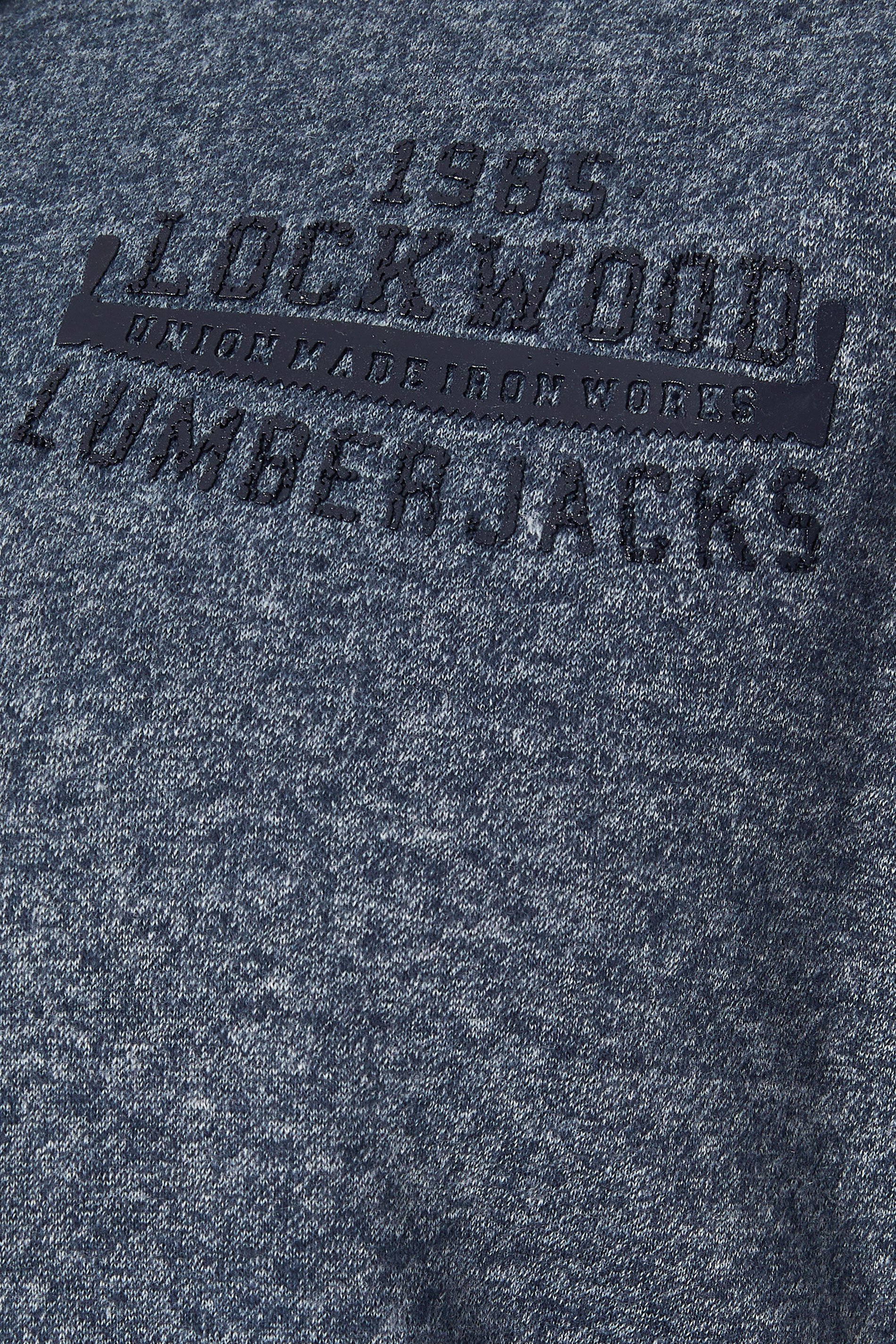 KAM Big & Tall Navy Blue Lumberjack Fleece Lined Hoodie | BadRhino 3