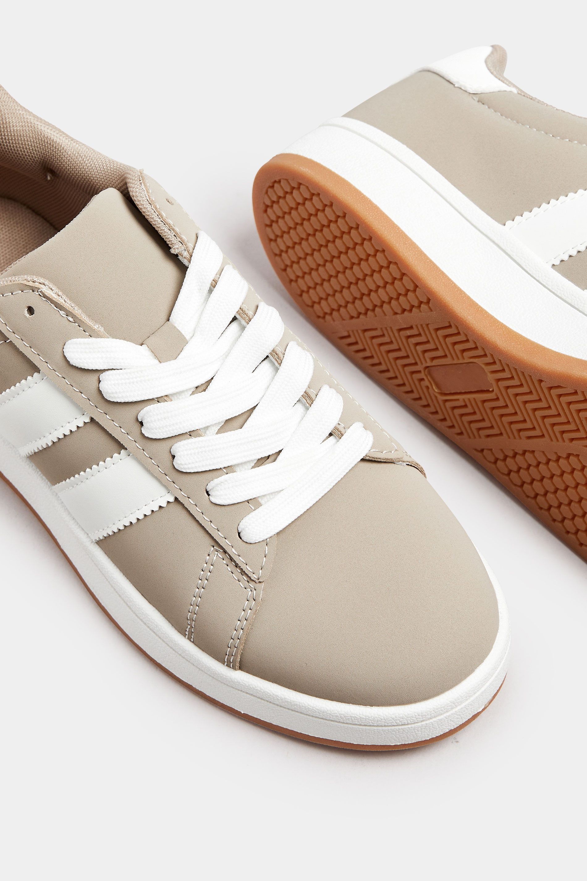 Mocha Brown Padded Lace Up Trainers In Wide E Fit | Yours Clothing 4