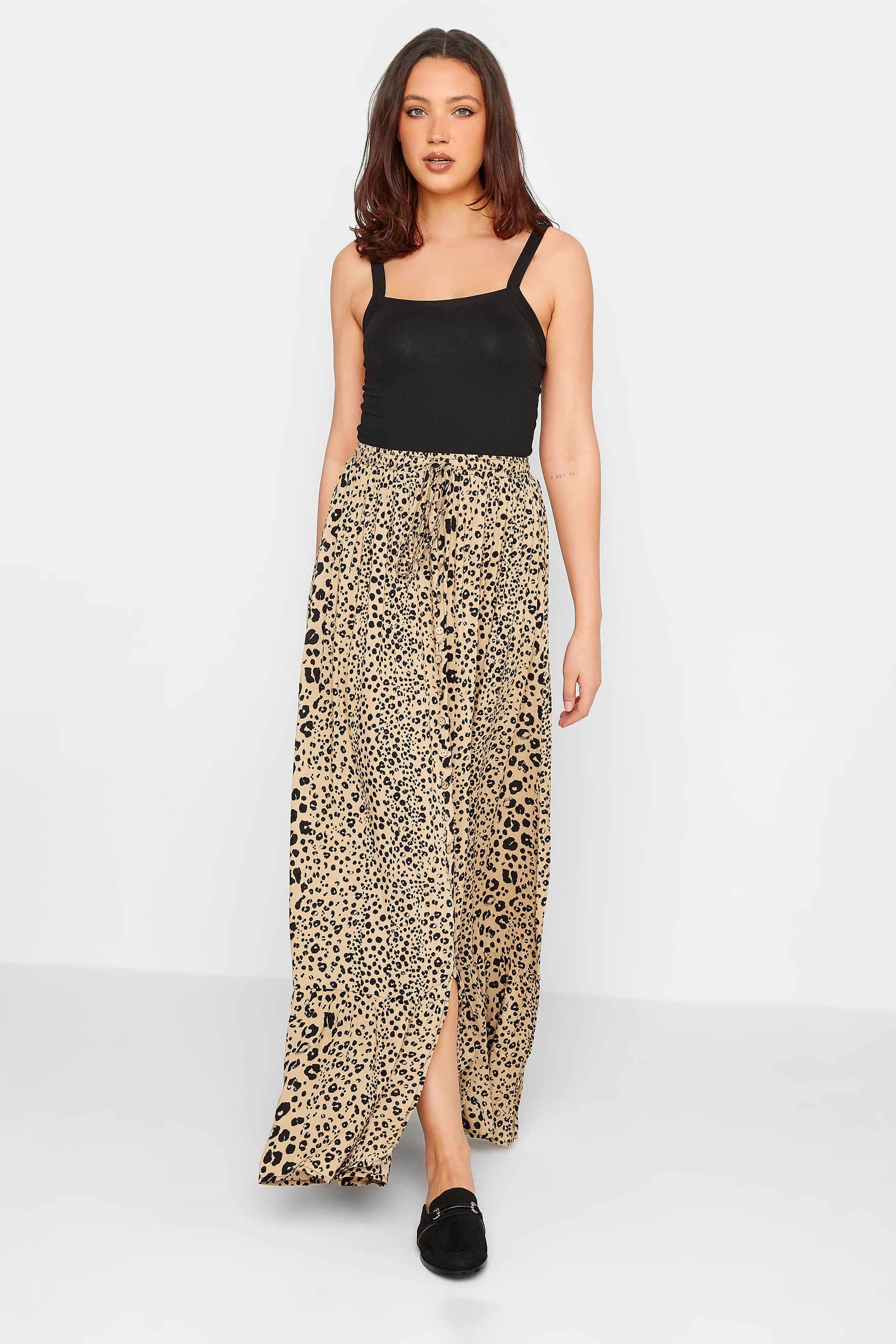 LTS Tall Women's Natural Brown Leopard Print Maxi Skirt | Long Tall Sally 2