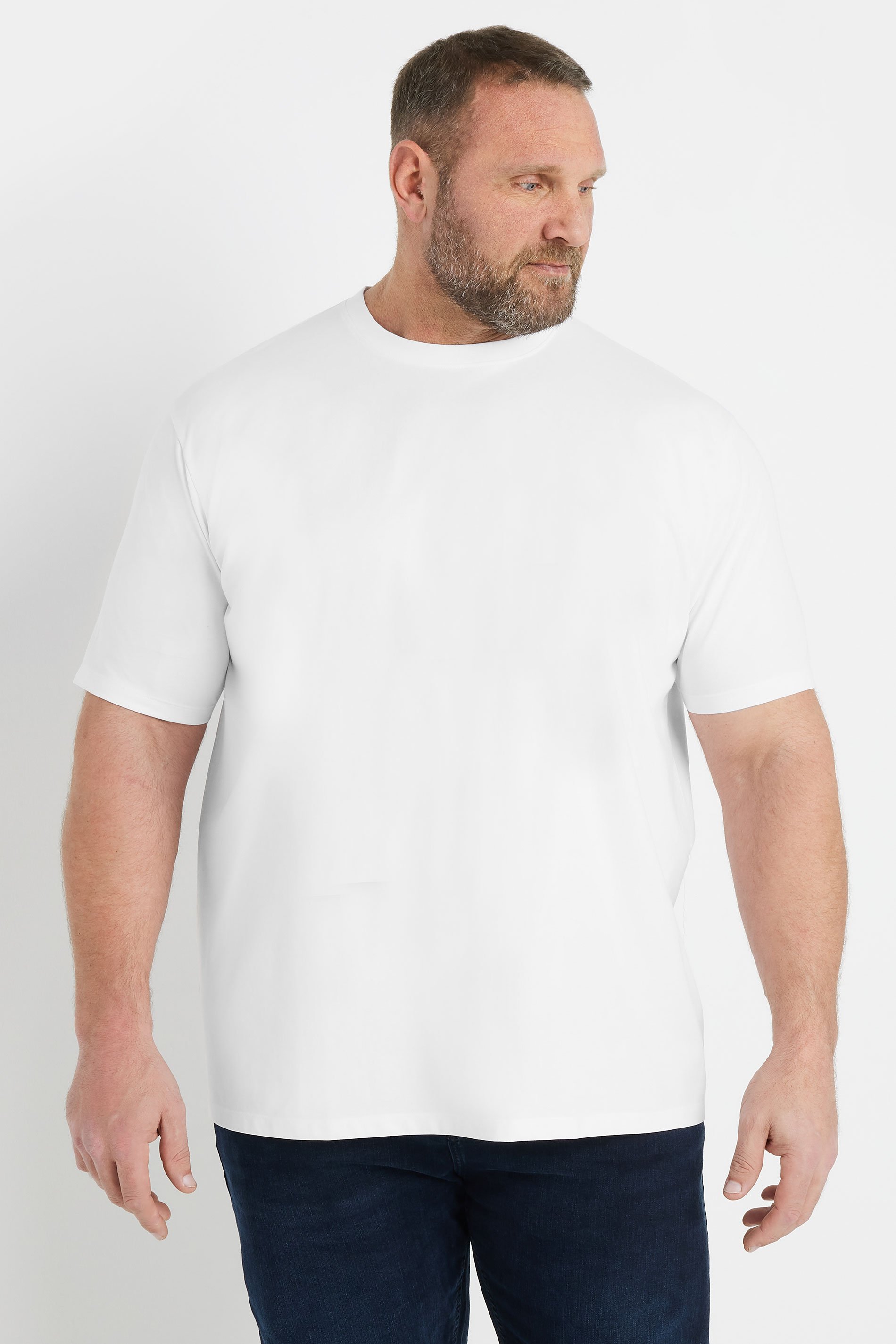 BadRhino Big & Tall White Soft Touch Relaxed Fit T-Shirt | BadRhino 2