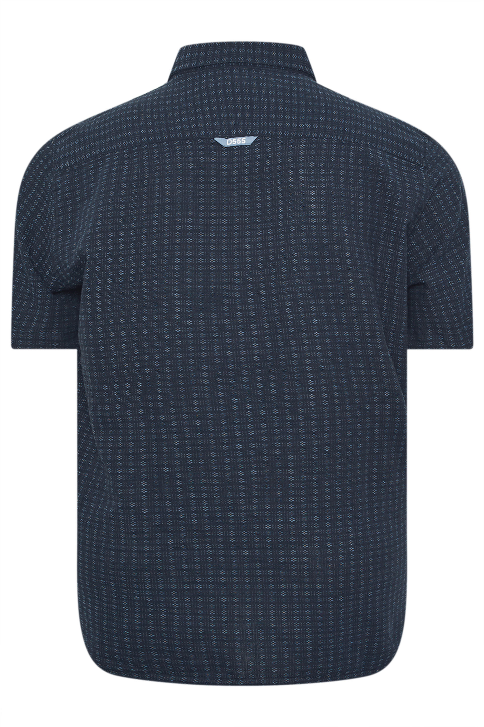 D555 Navy Blue Jacquard Linen Shirt | BadRhino 4