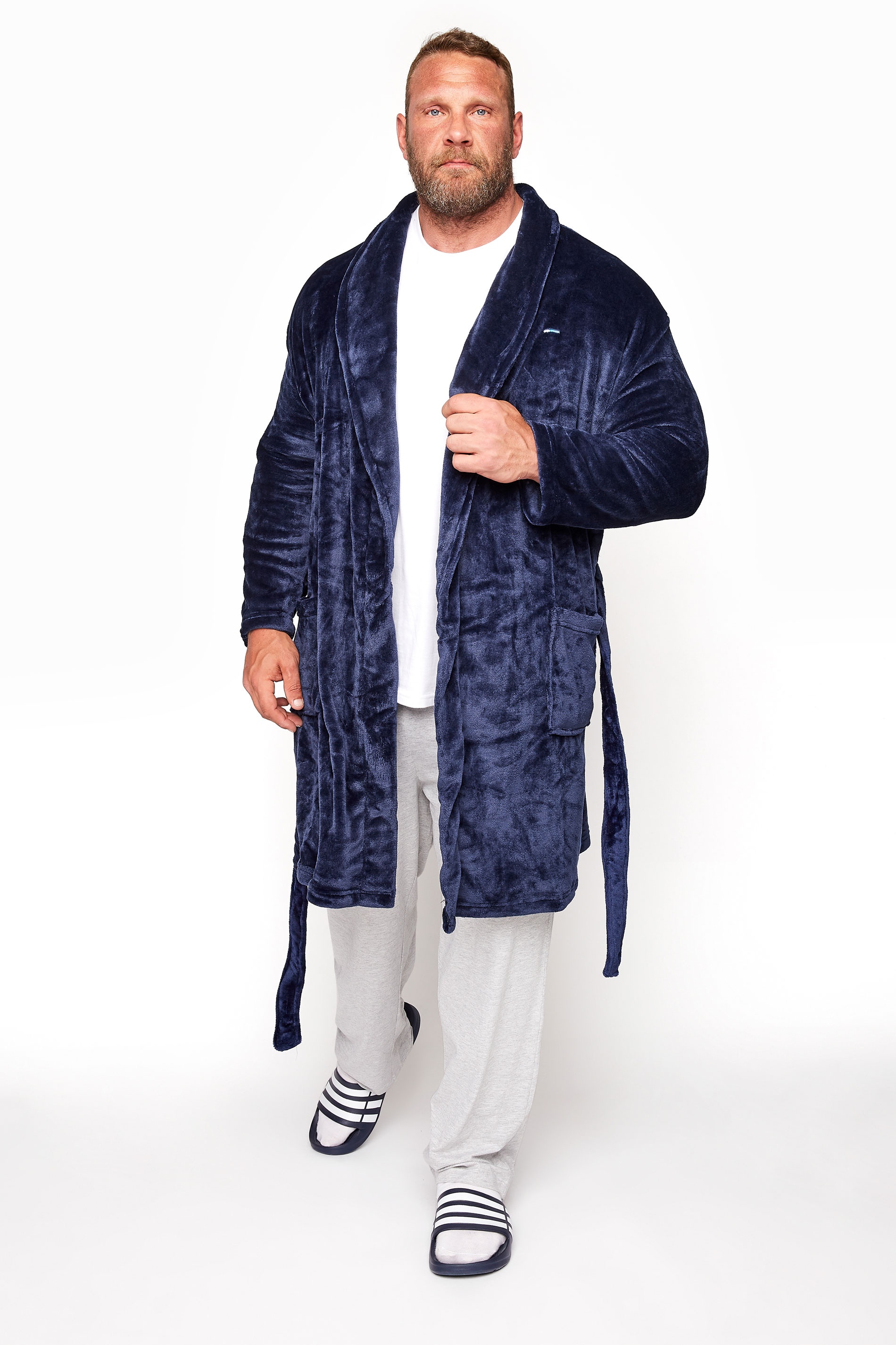 BadRhino Navy Blue Soft Dressing Gown | BadRhino 2