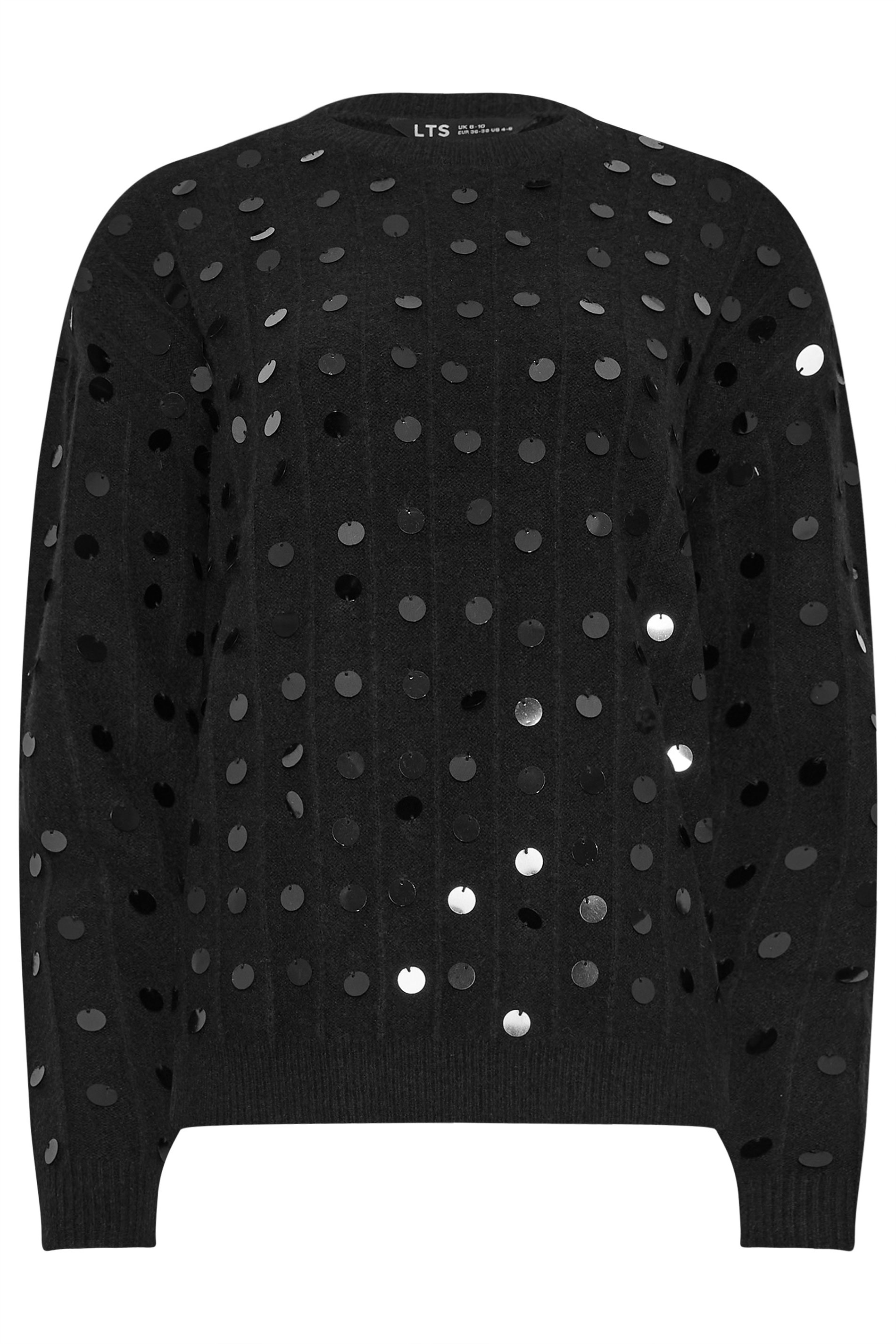 LTS Tall Black Disco Sequin Jumper | Long Tall Sally 5