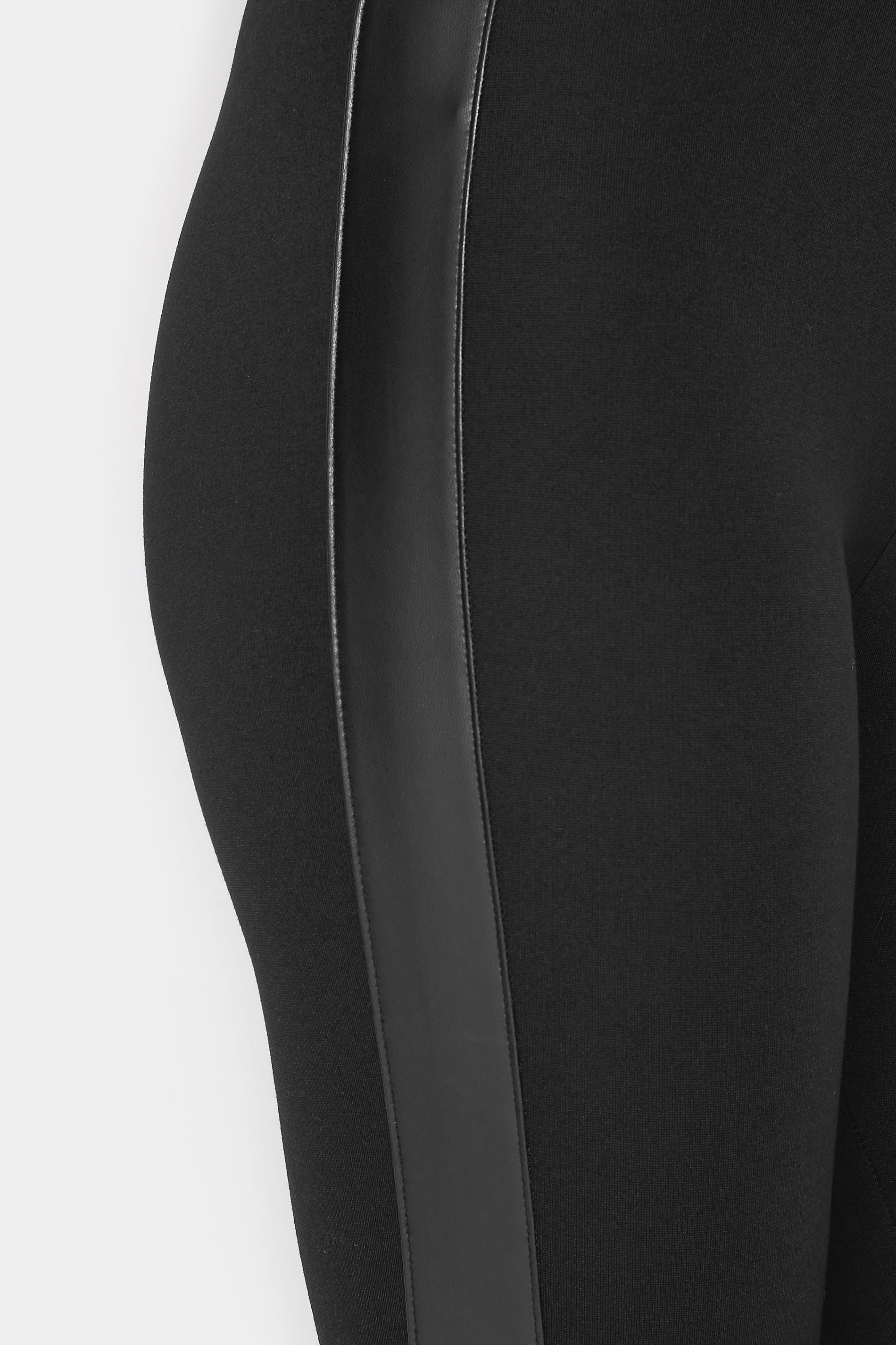SHEIN Privé Plus Size Faux Leather Paneled Side Stripe Leggings | SHEIN USA