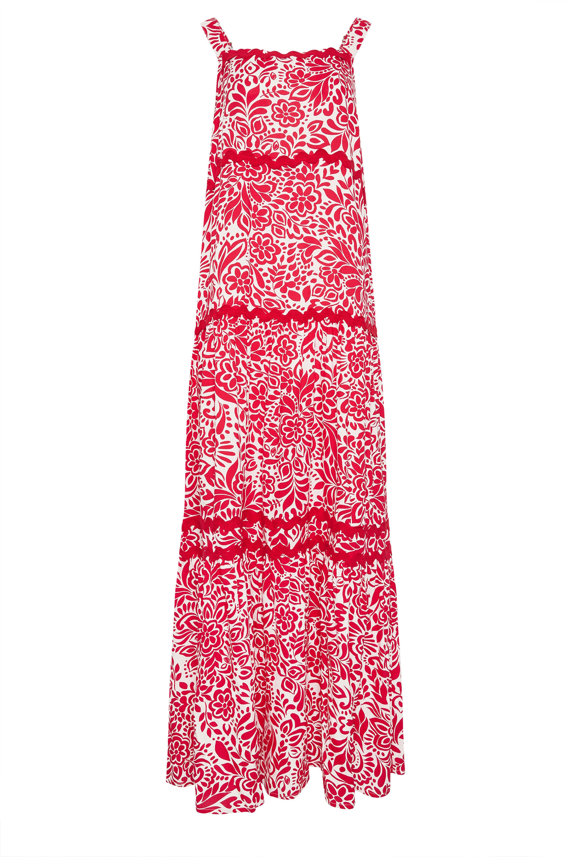LTS Tall Women's Red Floral Contrast Swirl Maxi Dress | Long Tall Sally 6