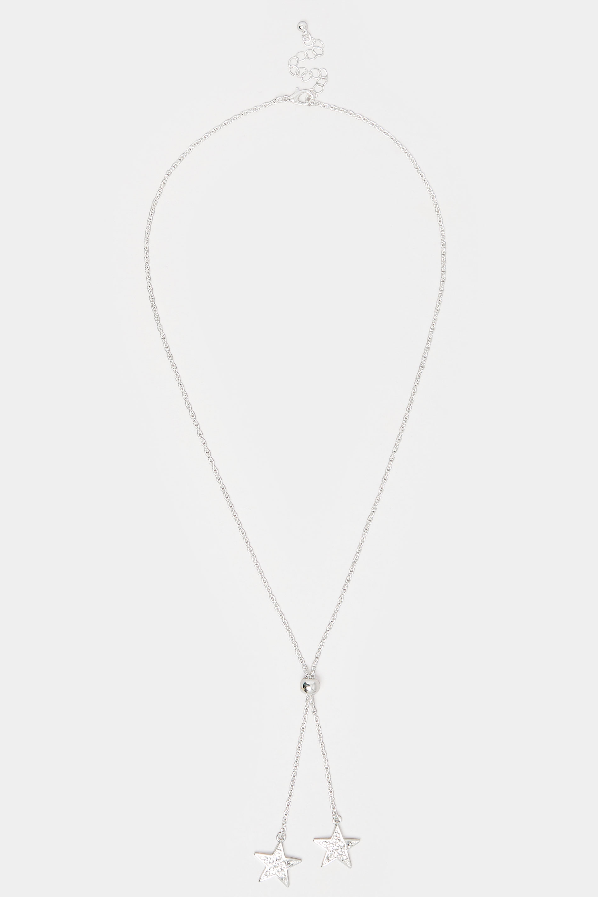 Silver Tone Star Pendant Lariat Necklace | Yours Clothing  2