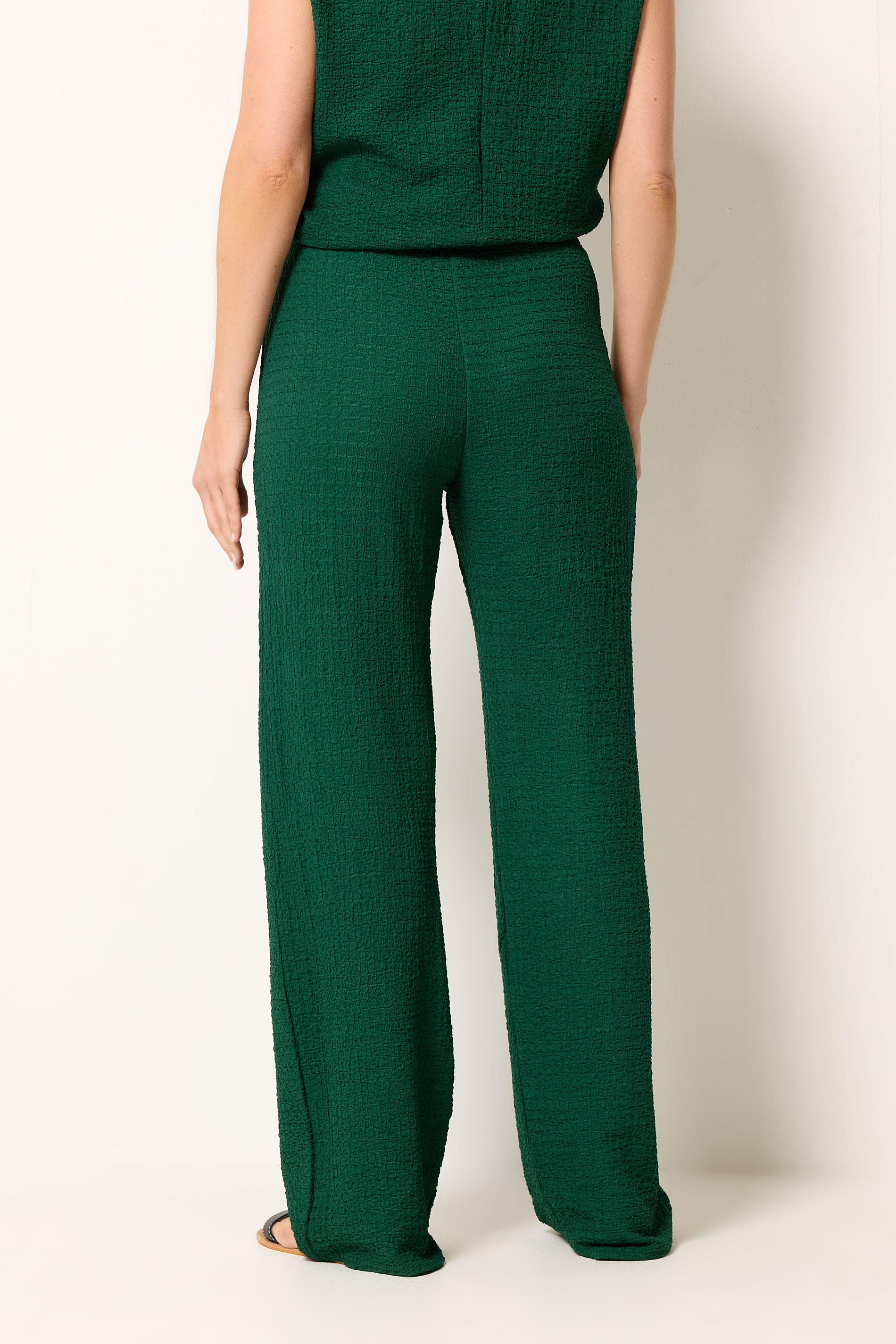 LTS Tall Women's Forest Green Textured Wide Leg Trousers | Long Tall Sally 2