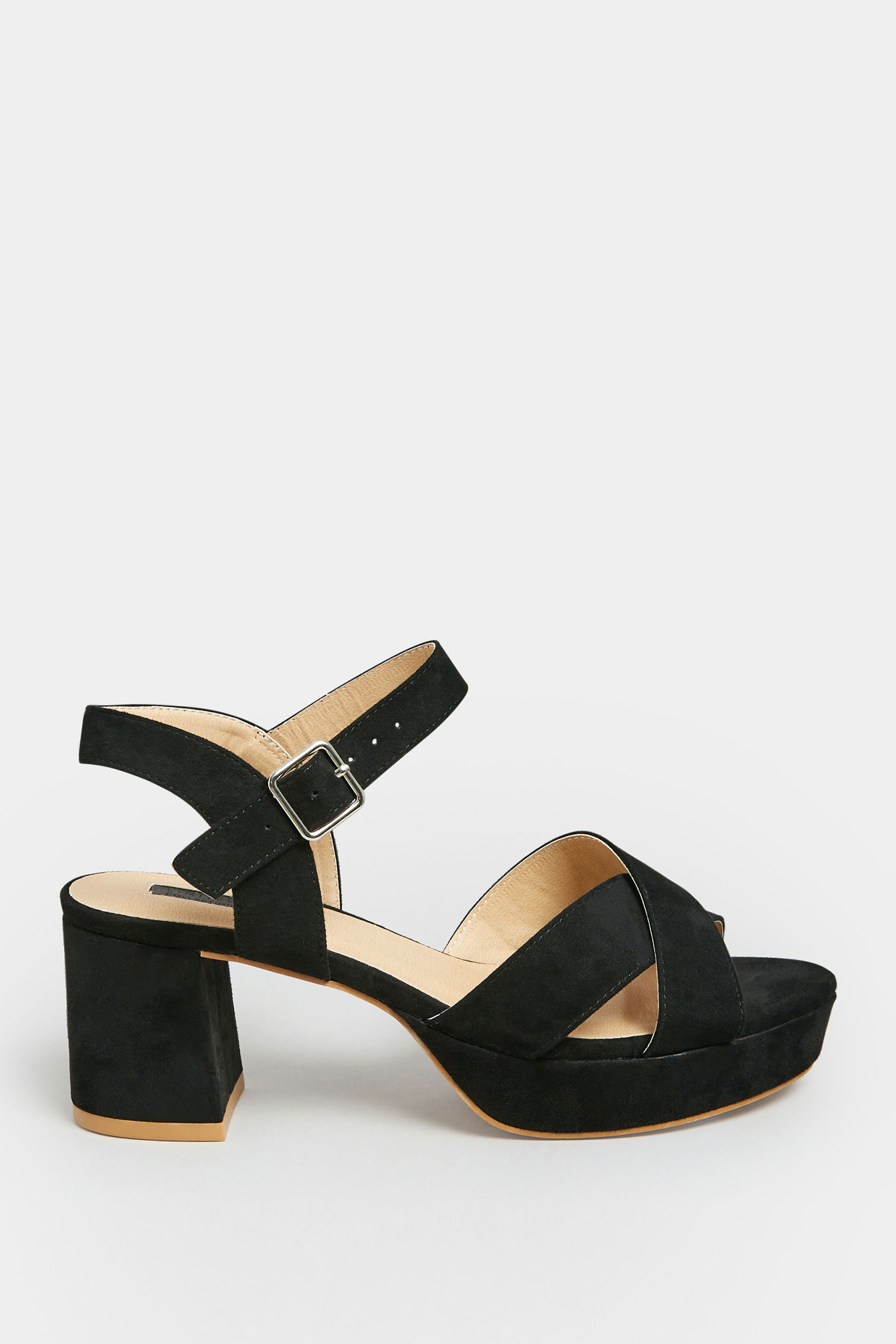 Black Faux Suede Platform Heels In Wide E Fit & Extra Wide EEE Fit | Yours Clothing 3