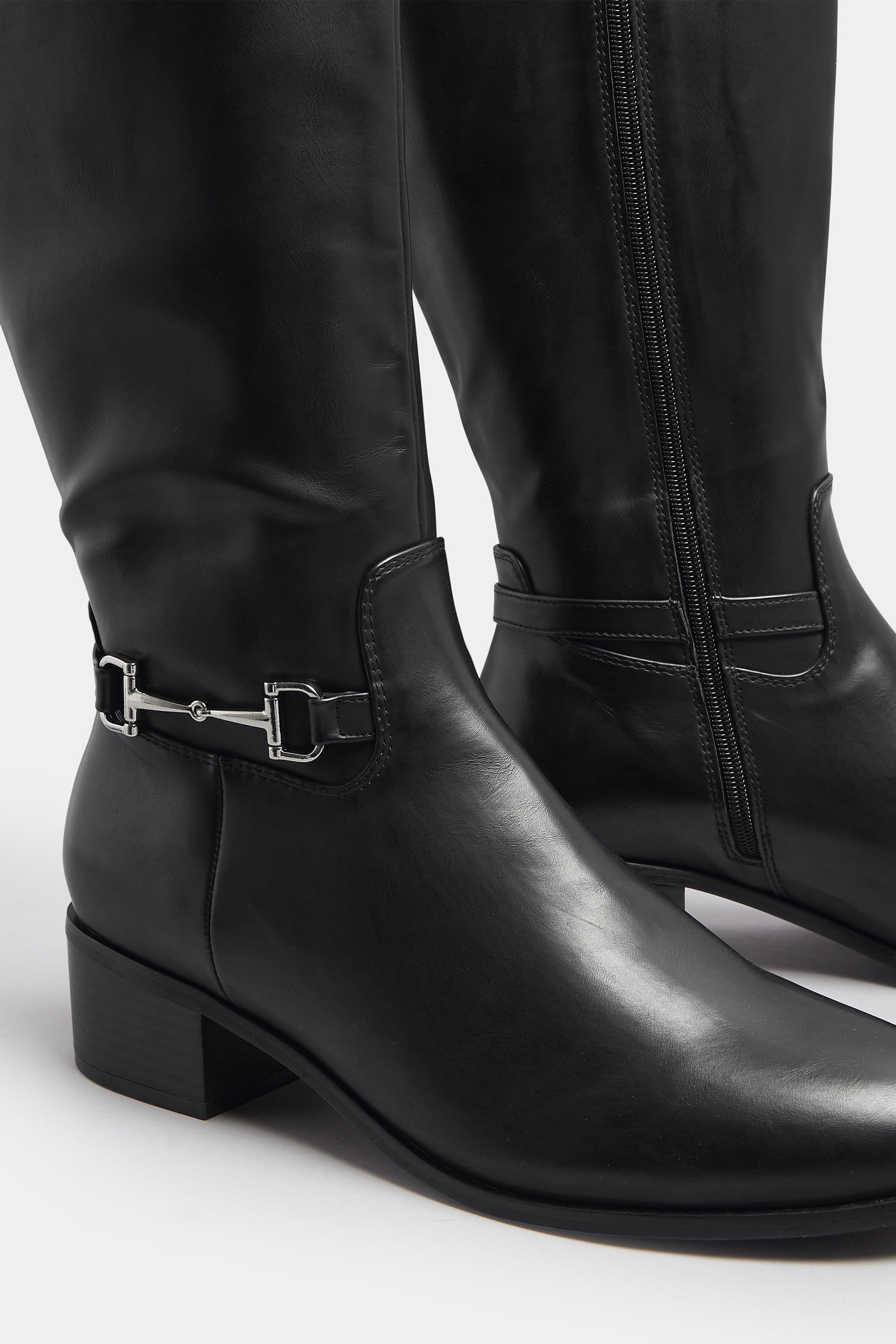 LTS Black Metal Trim Knee High Riding Boots | Long Tall Sally 5