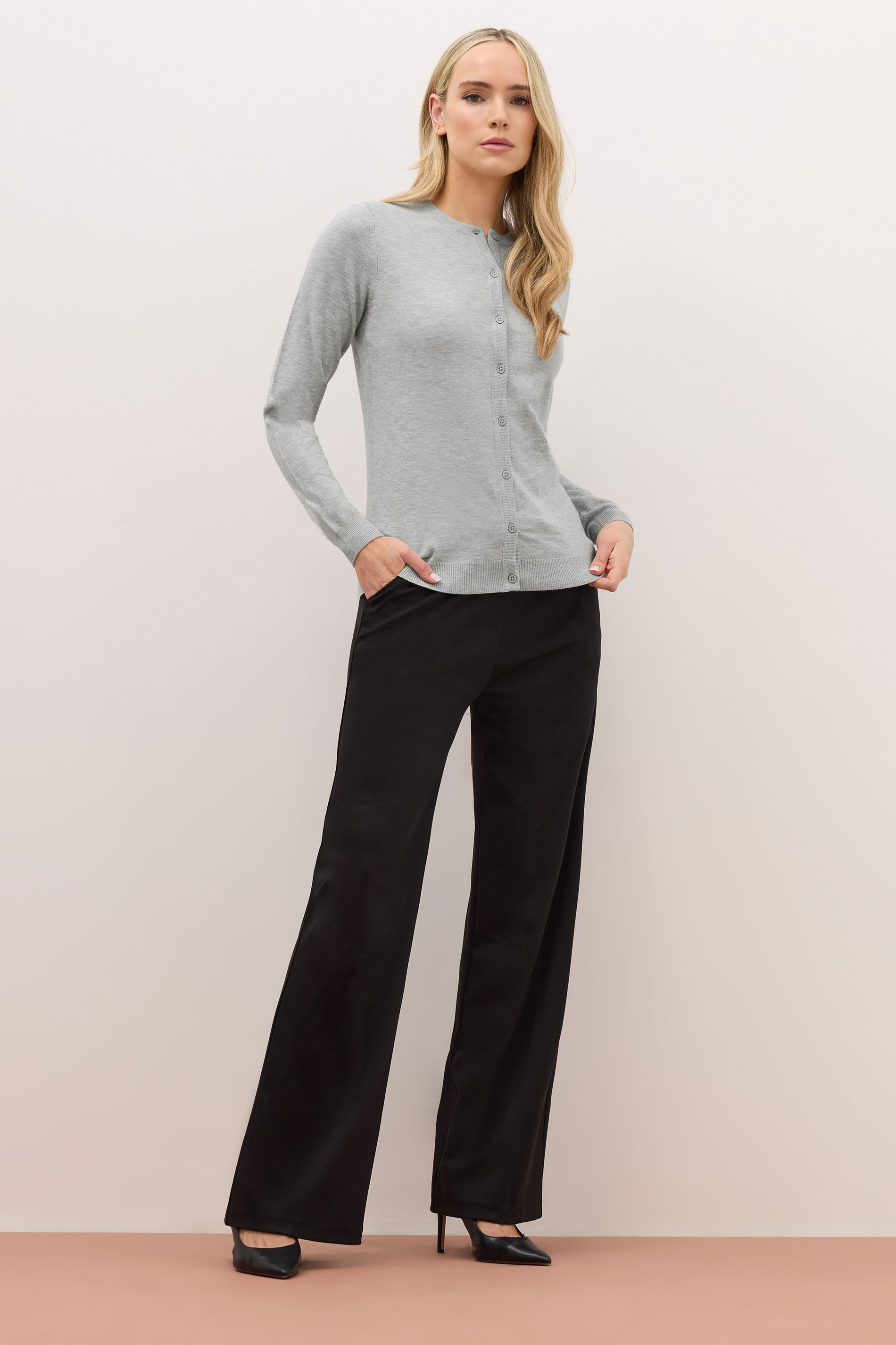 LTS PREMIUM Tall Light Grey Button Down Cardigan | Long Tall Sally 2