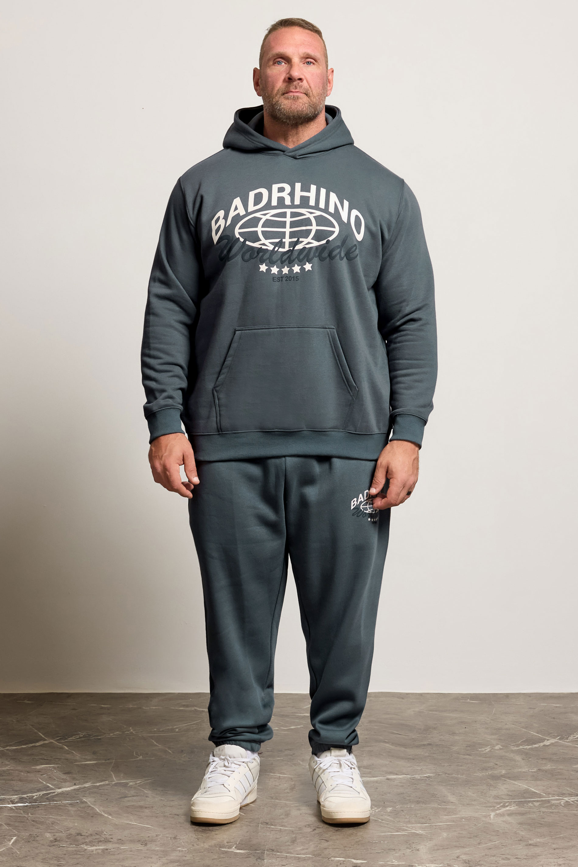 BadRhino Big & Tall Stormy Blue Worldwide Hoodie 2