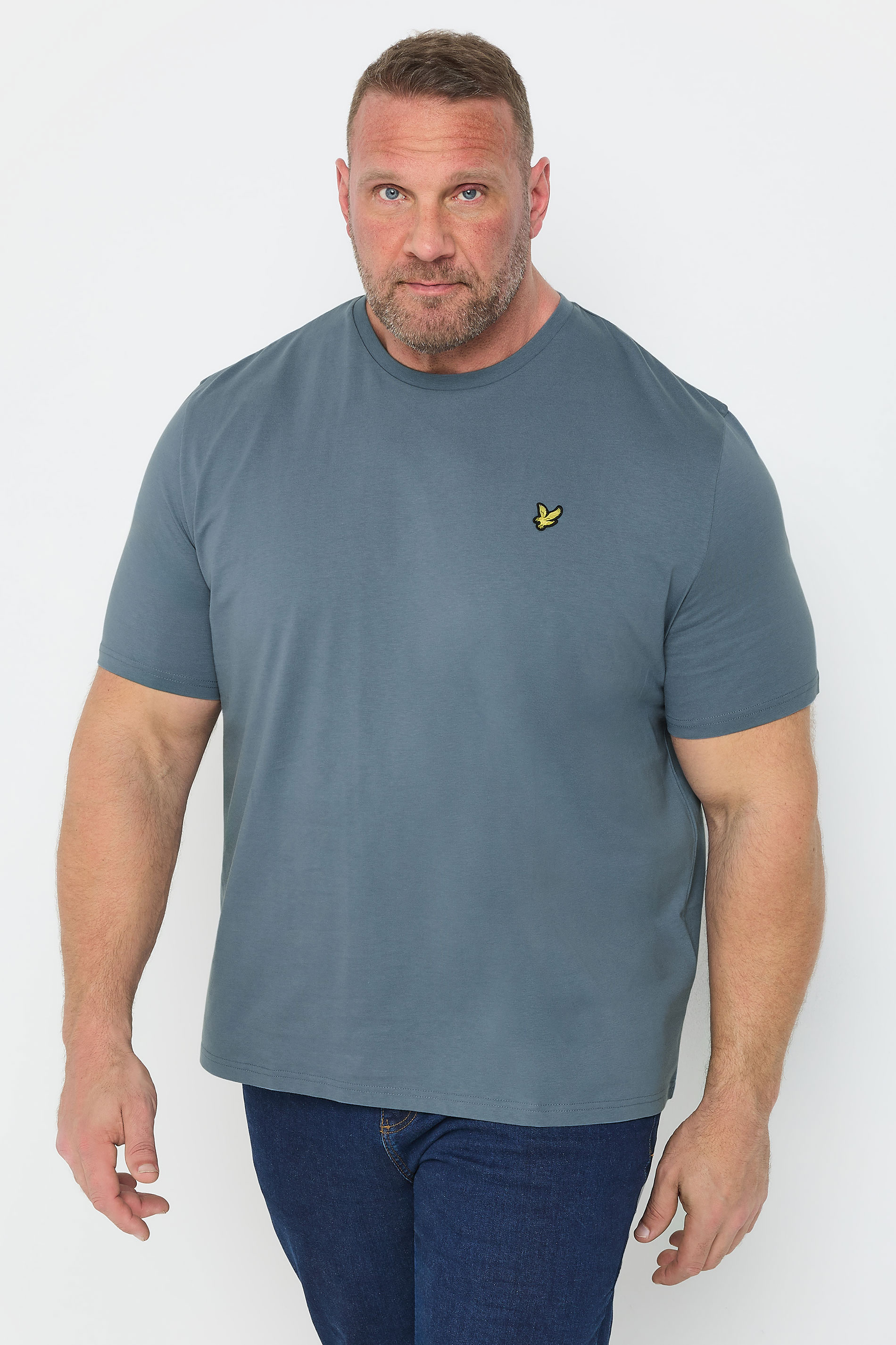 LYLE & SCOTT Big & Tall Blue Plain T-Shirt | BadRhino 1