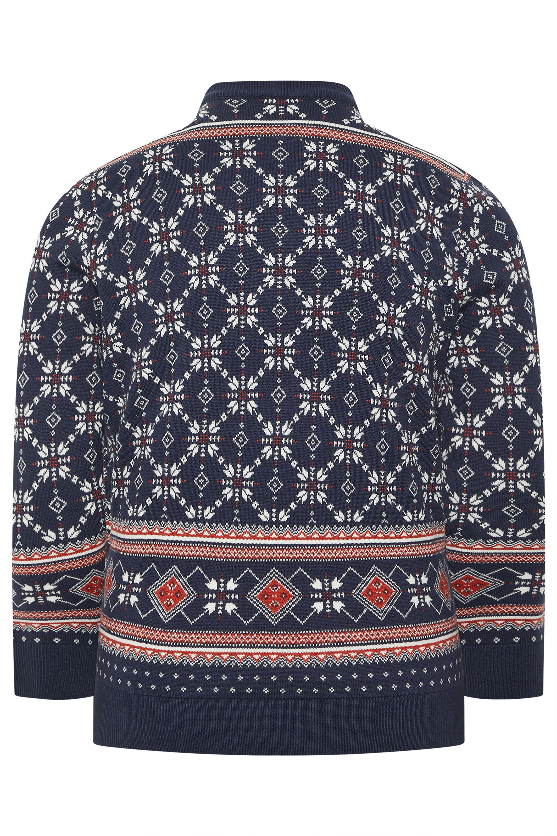 BadRhino Big & Tall Navy Blue Fairisle Grinch Christmas Jumper | BadRhino 6