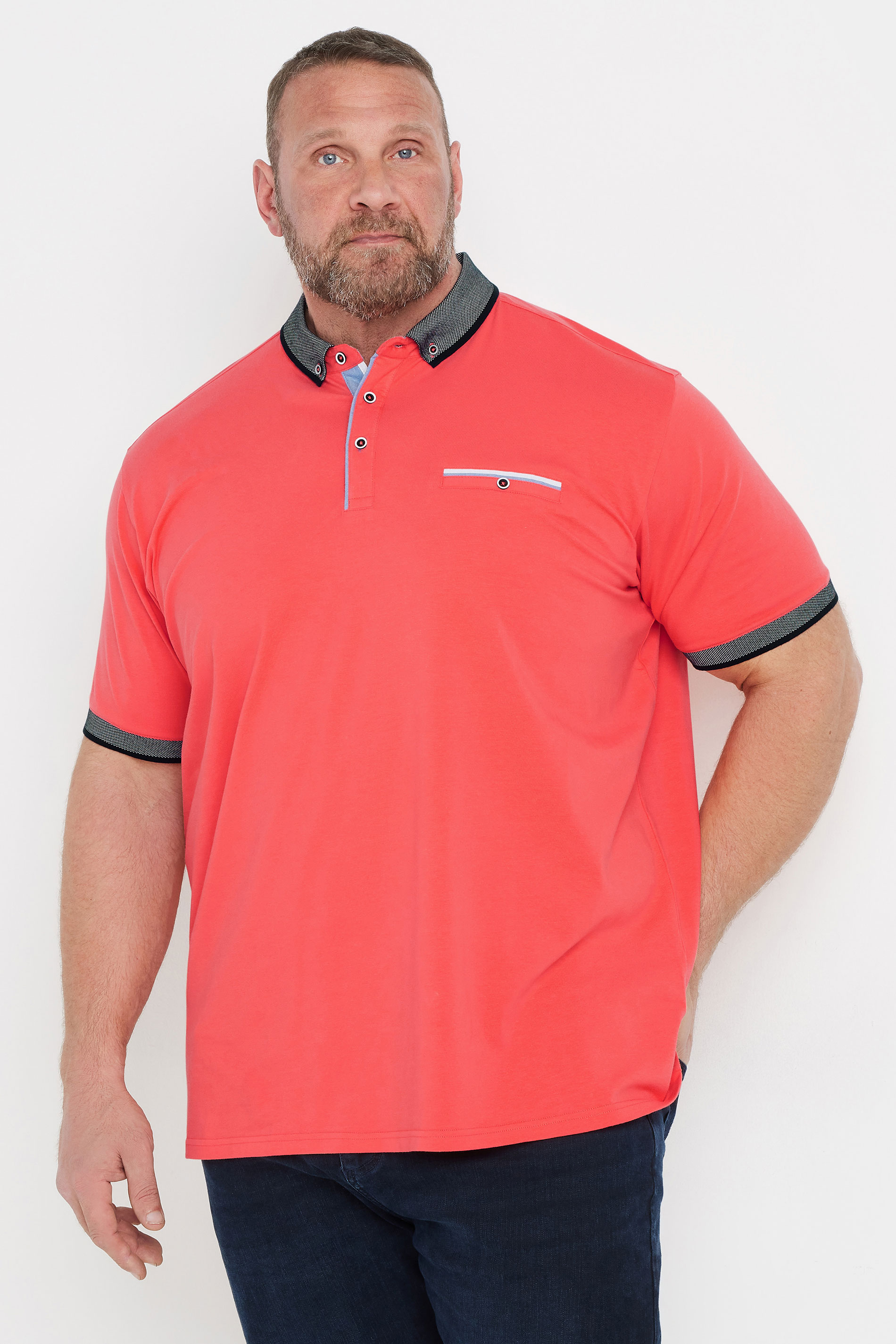 BadRhino Big & Tall Orange Chambray Polo Shirt | BadRhino 2