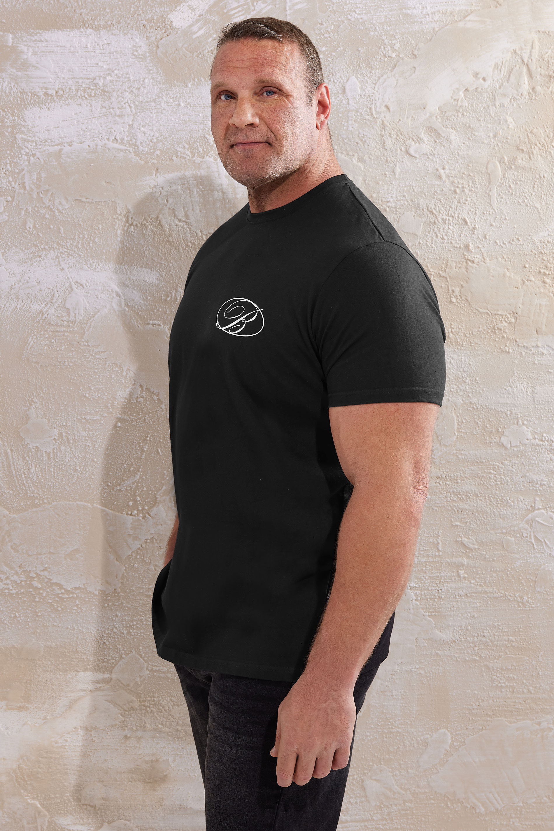 BadRhino Big & Tall Black Script Graphic Print T-Shirt | BadRhino 4